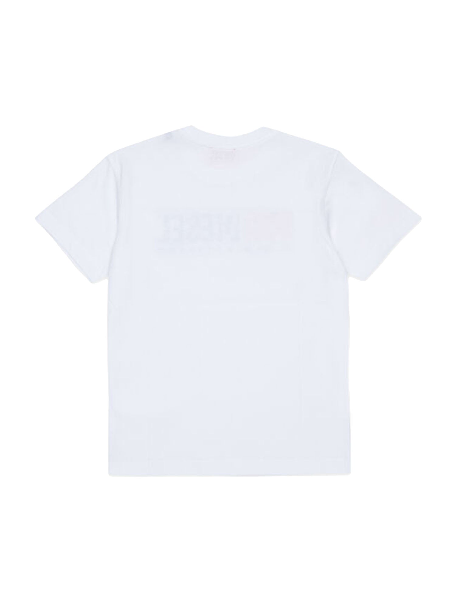 Diesel T-shirt con stampa logo distressed bambino Bianco
