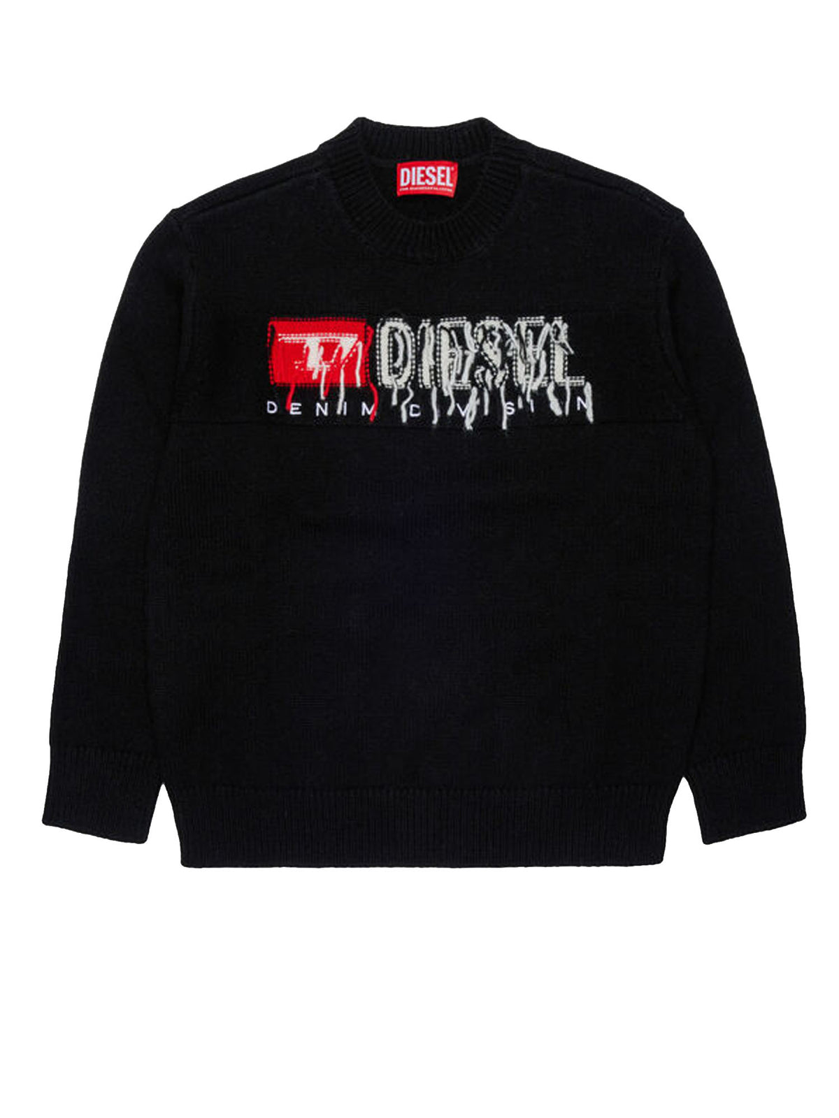 Diesel Maglia in cachemire con logo destroyed Bambino Nero