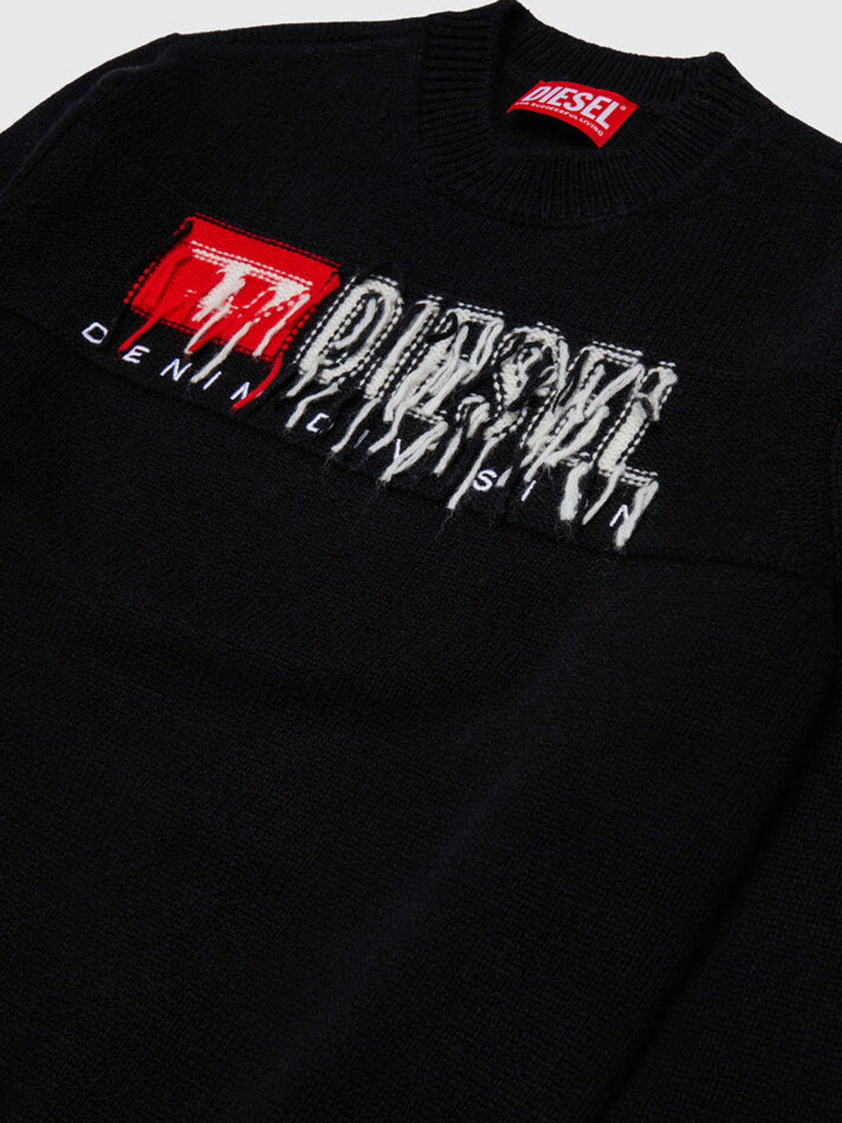 Diesel Maglia in cachemire con logo destroyed Bambino Nero