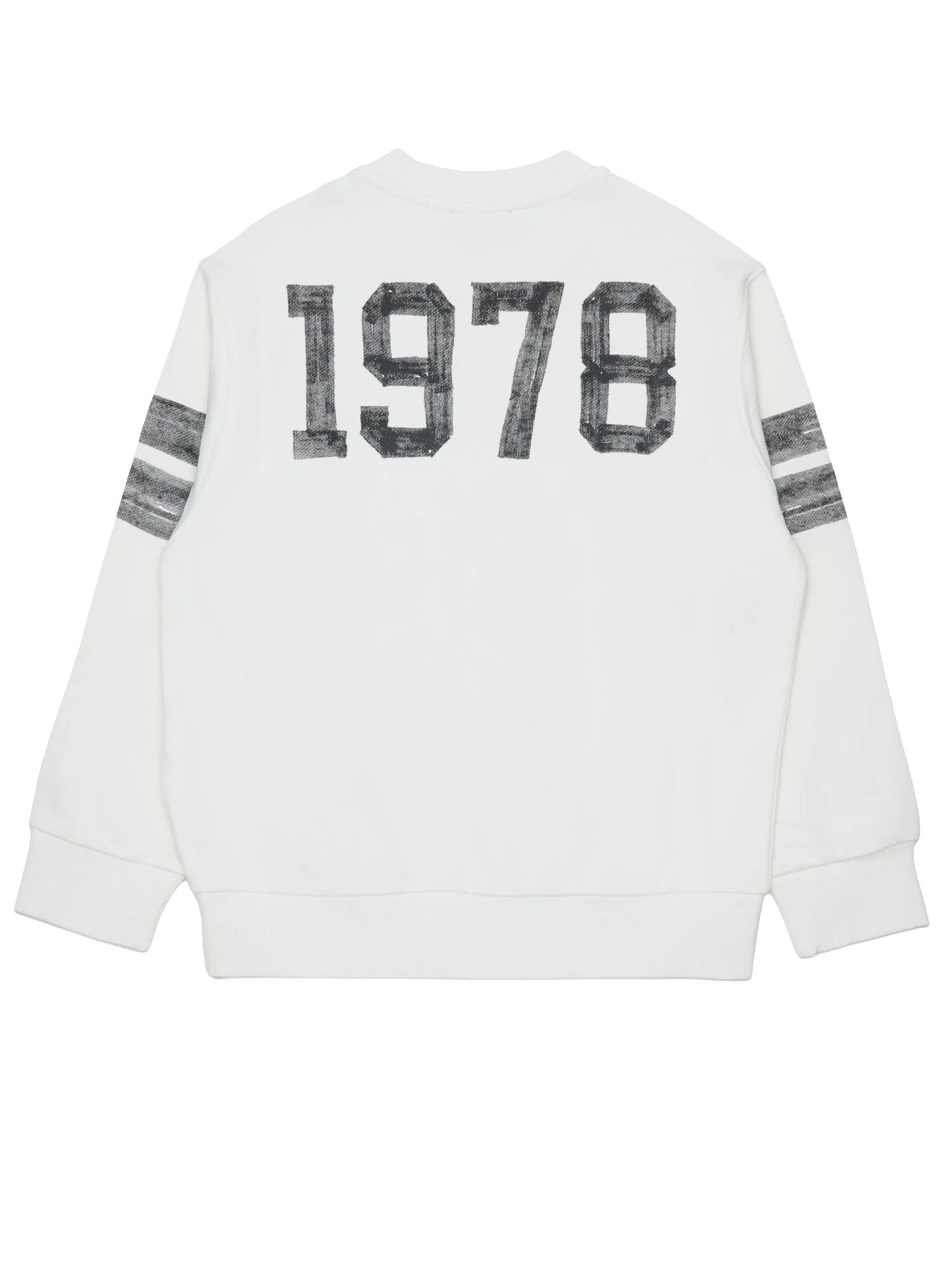 Diesel Felpa girocollo con logo Bambino Bianco