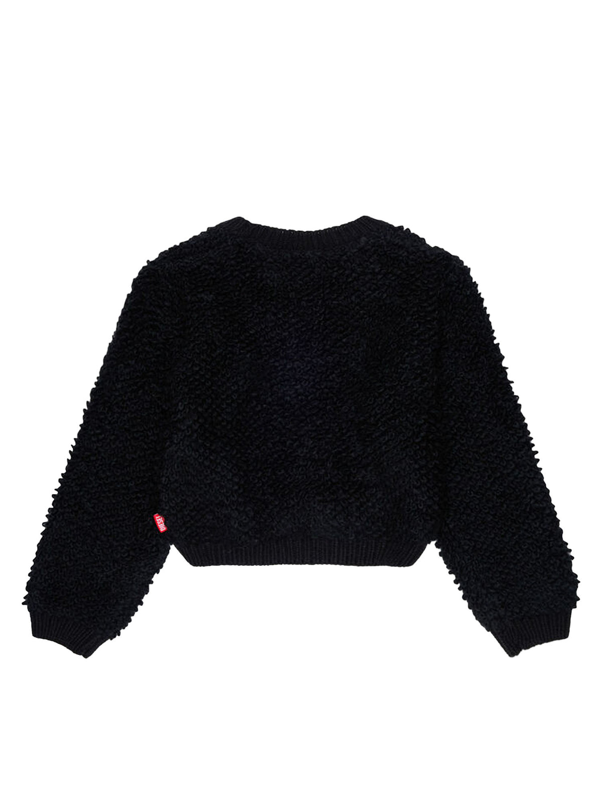 Diesel Cardigan zip in bouclé knit lavorato Bambina Nero