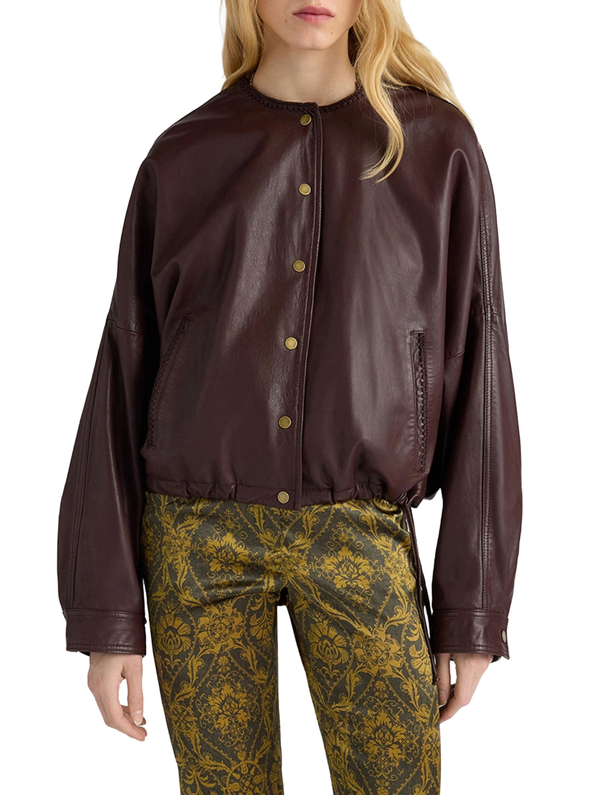 Momonì Giacca bomber cropped Kaldor Marrone