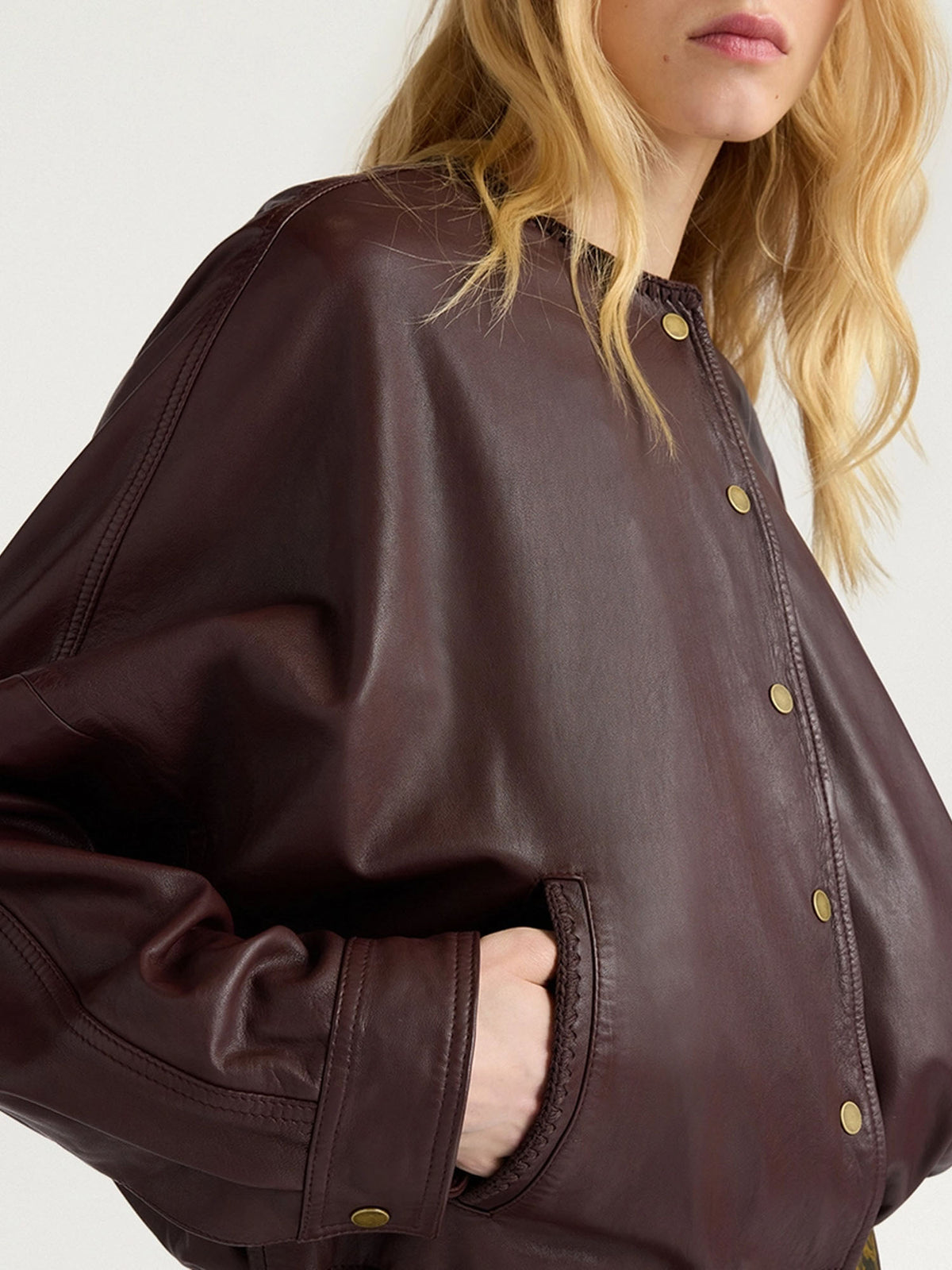 Momonì Giacca bomber cropped Kaldor Marrone