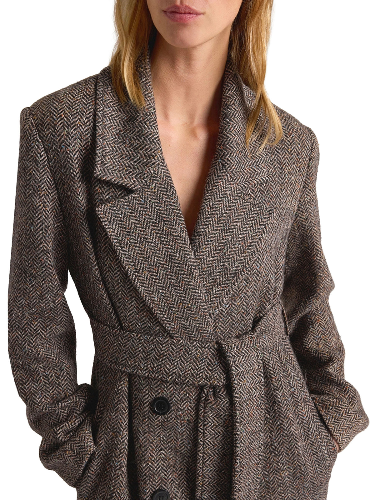 Momonì Cappotto lungo doppiopetto Elin Multicolore