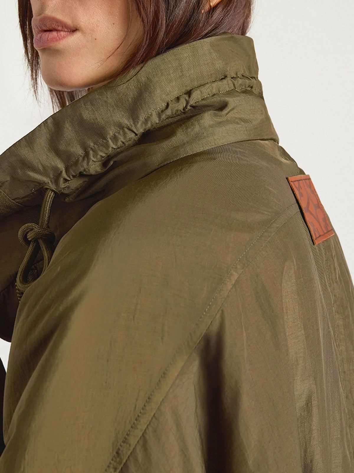 Momonì Cappotto Kjara in nylon con interno in teddy removibile Verde