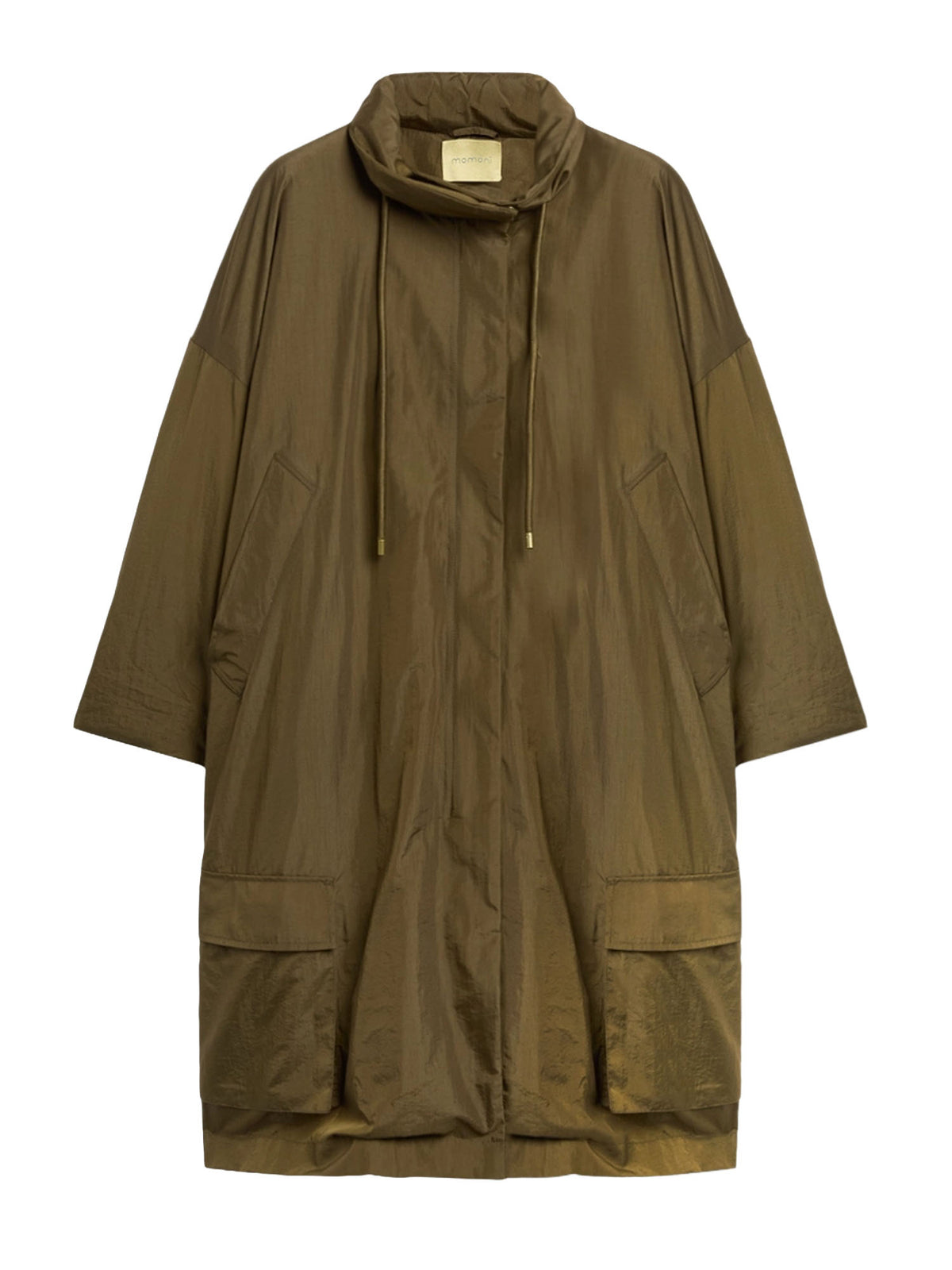 Momonì Cappotto Kjara in nylon con interno in teddy removibile Verde