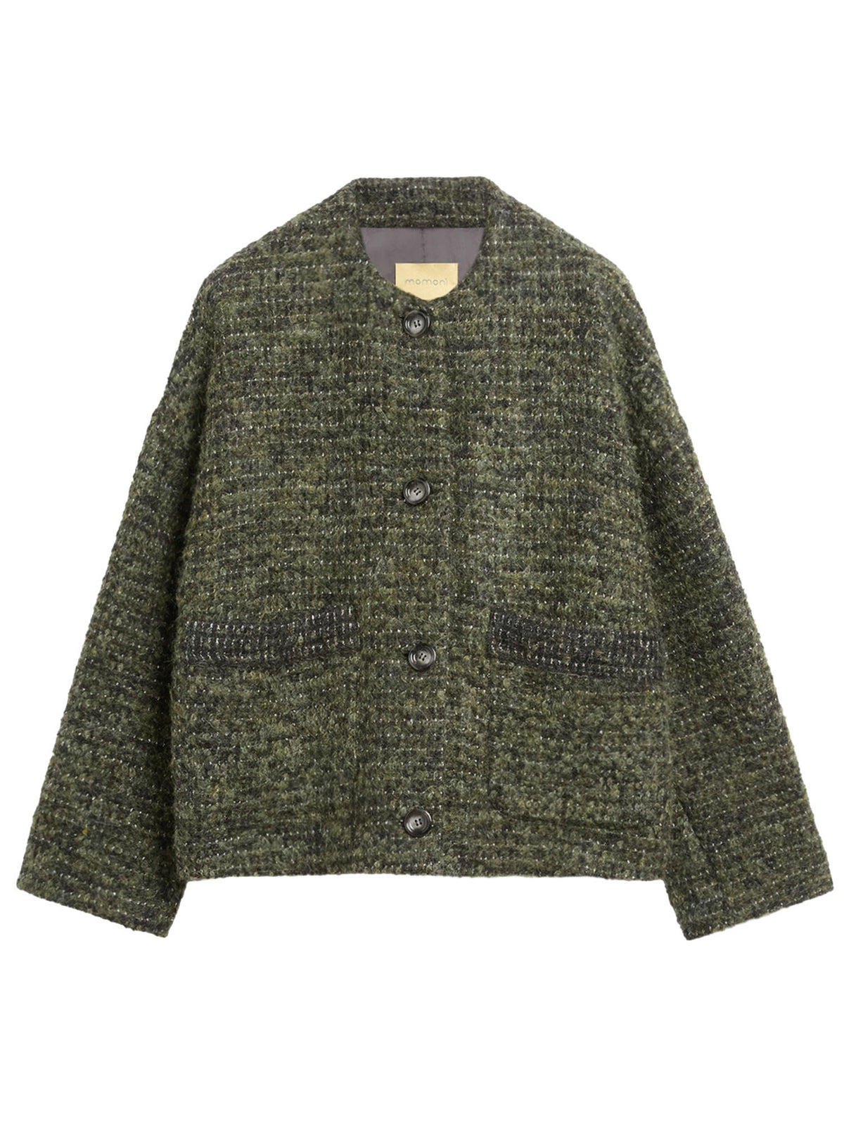 Momonì Giacca Mosara in lana e lurex Verde
