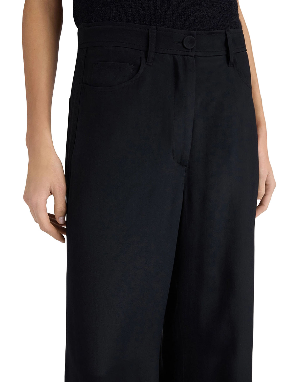 Momonì Pantalone 5 tasche Ortiz in twill di seta stampato Nero