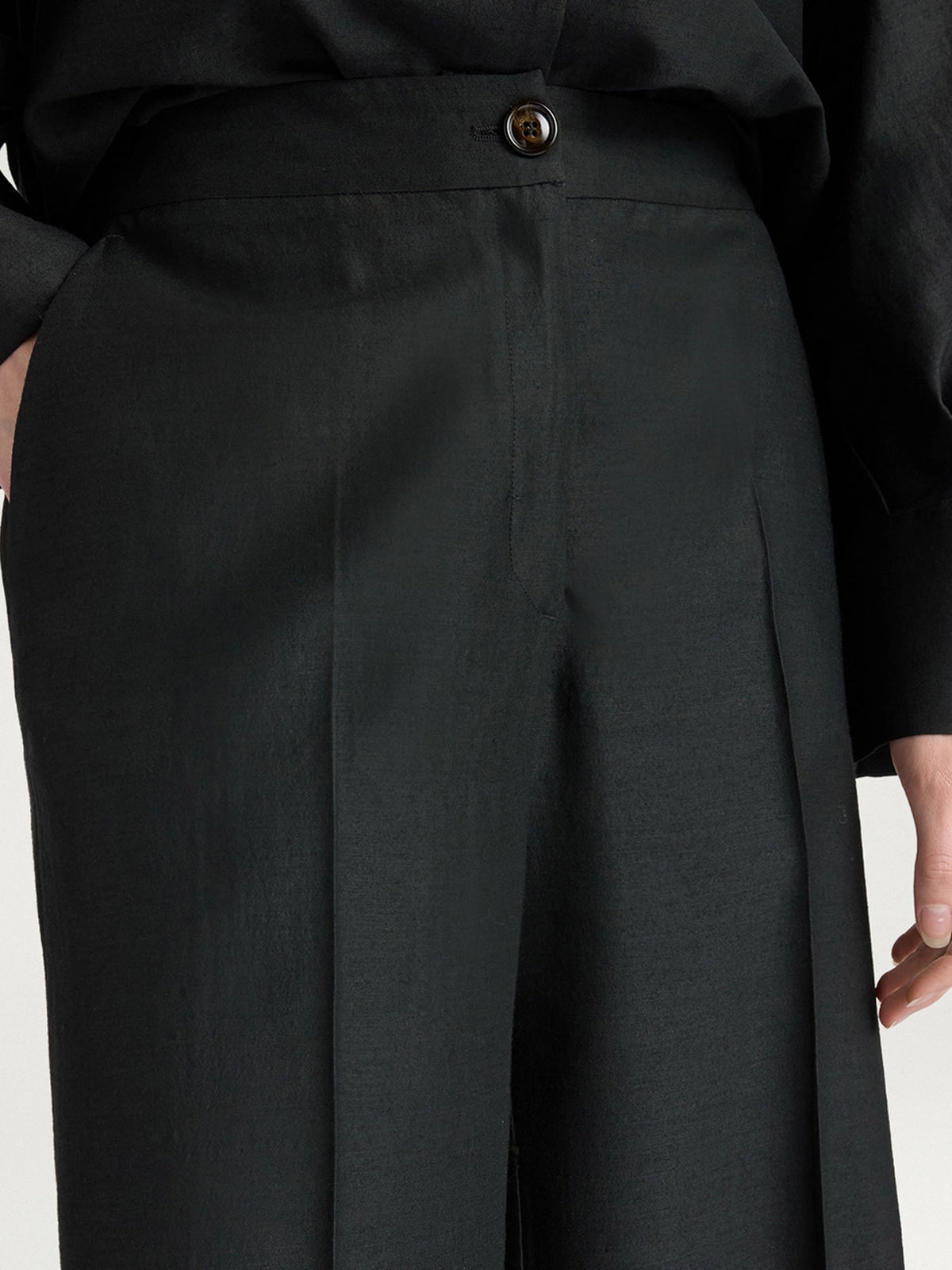 Momonì Pantalone palazzo Candeo in fluido tessuto acetato lana Verde