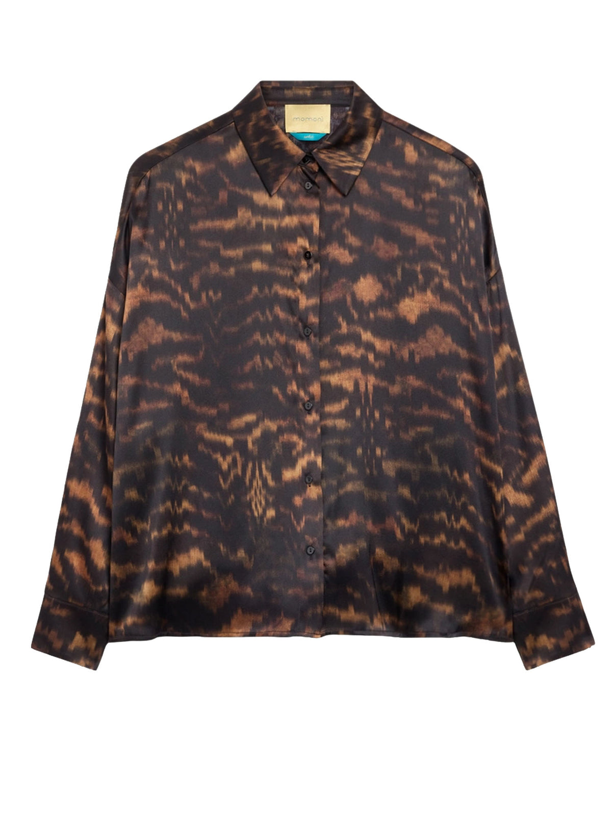 Momonì Camicia Flau in raso stretch di seta stampata Multicolore