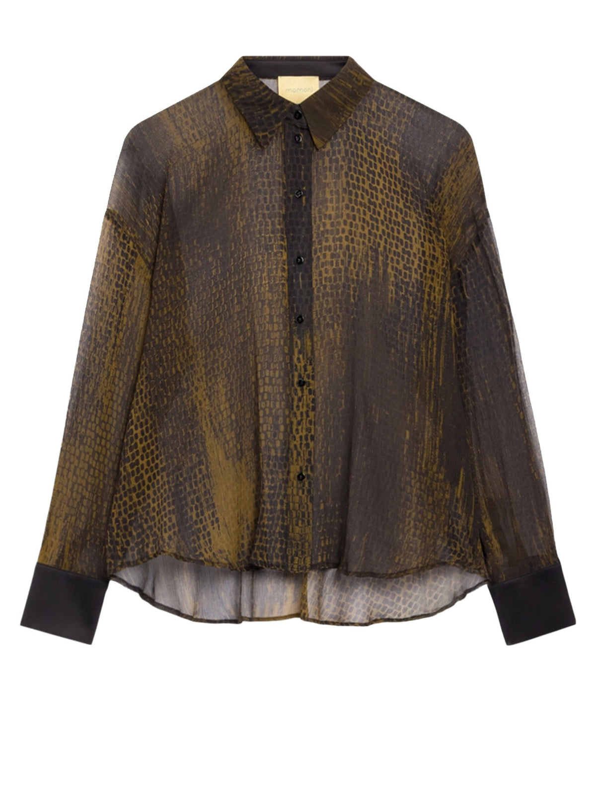 Momonì Camicia boxy Freya in chiffon creponne di seta stampata Multicolore