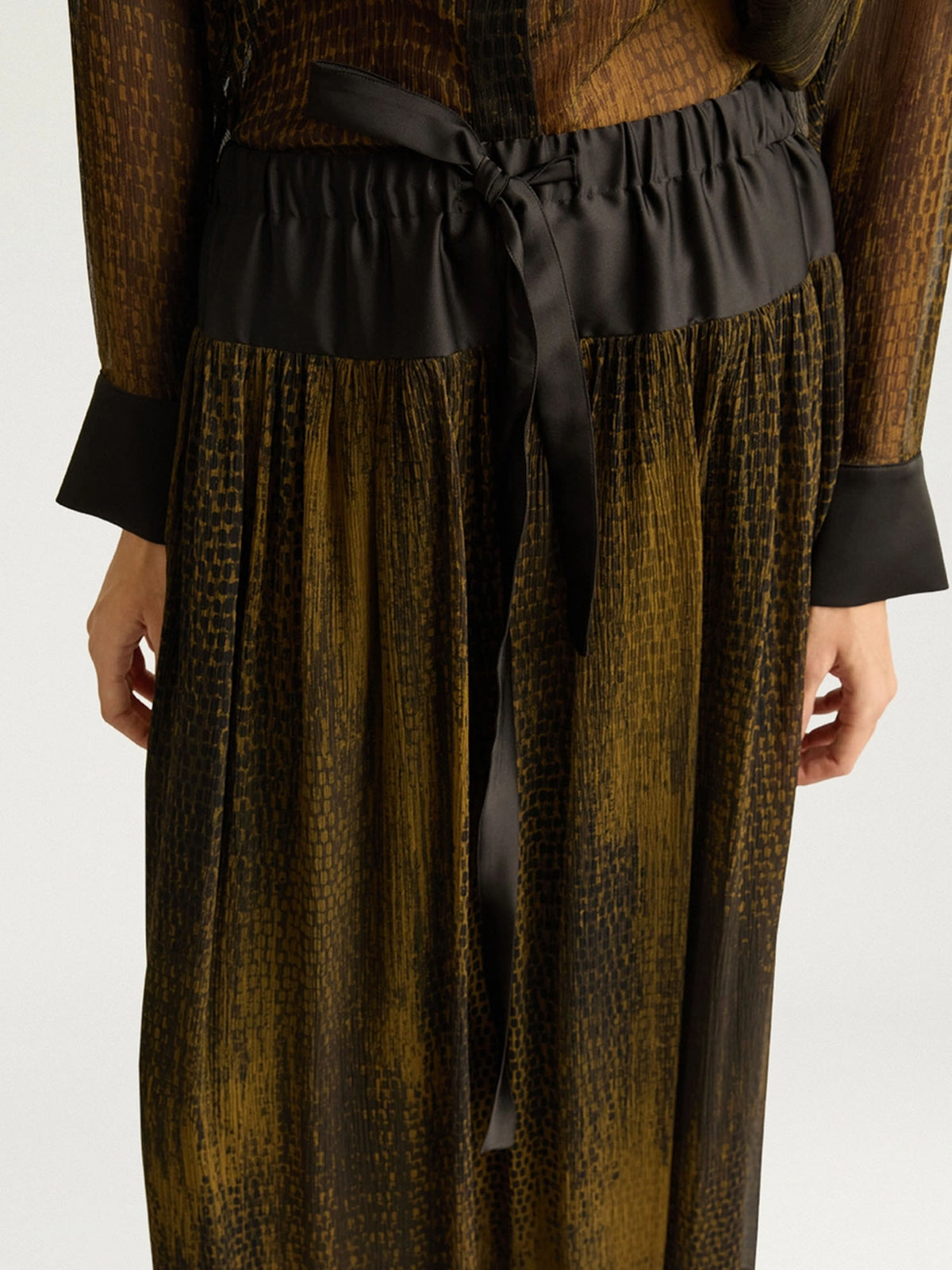 Momonì Gonna lunga Liosa Bis in chiffon creponne di seta stampata Multicolore