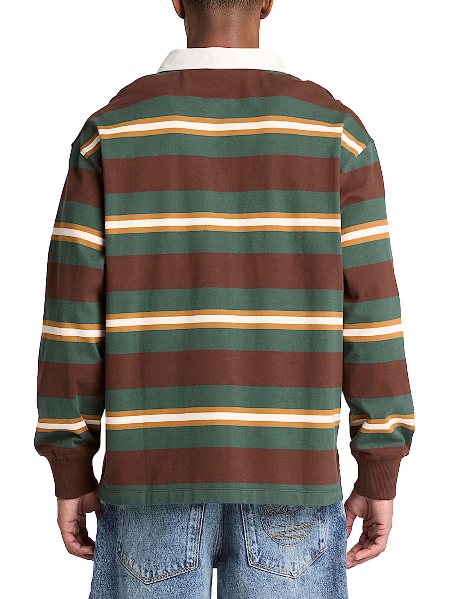 Timberland Polo Rugby a Maniche Lunghe da Uomo Marrone