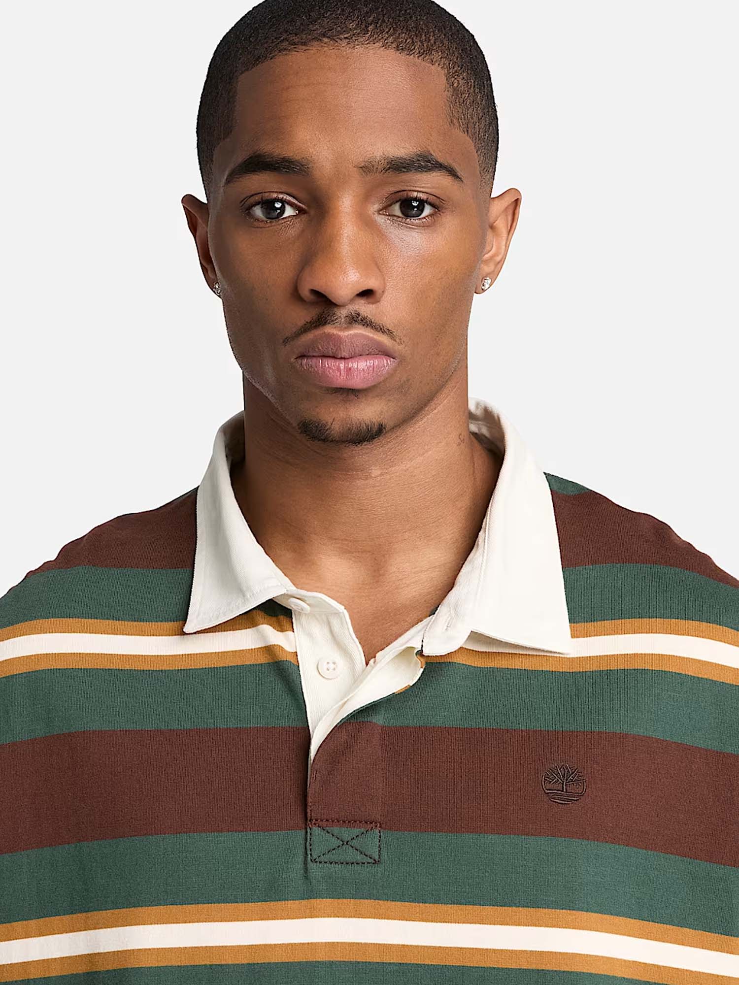 Timberland Polo Rugby a Maniche Lunghe da Uomo Marrone