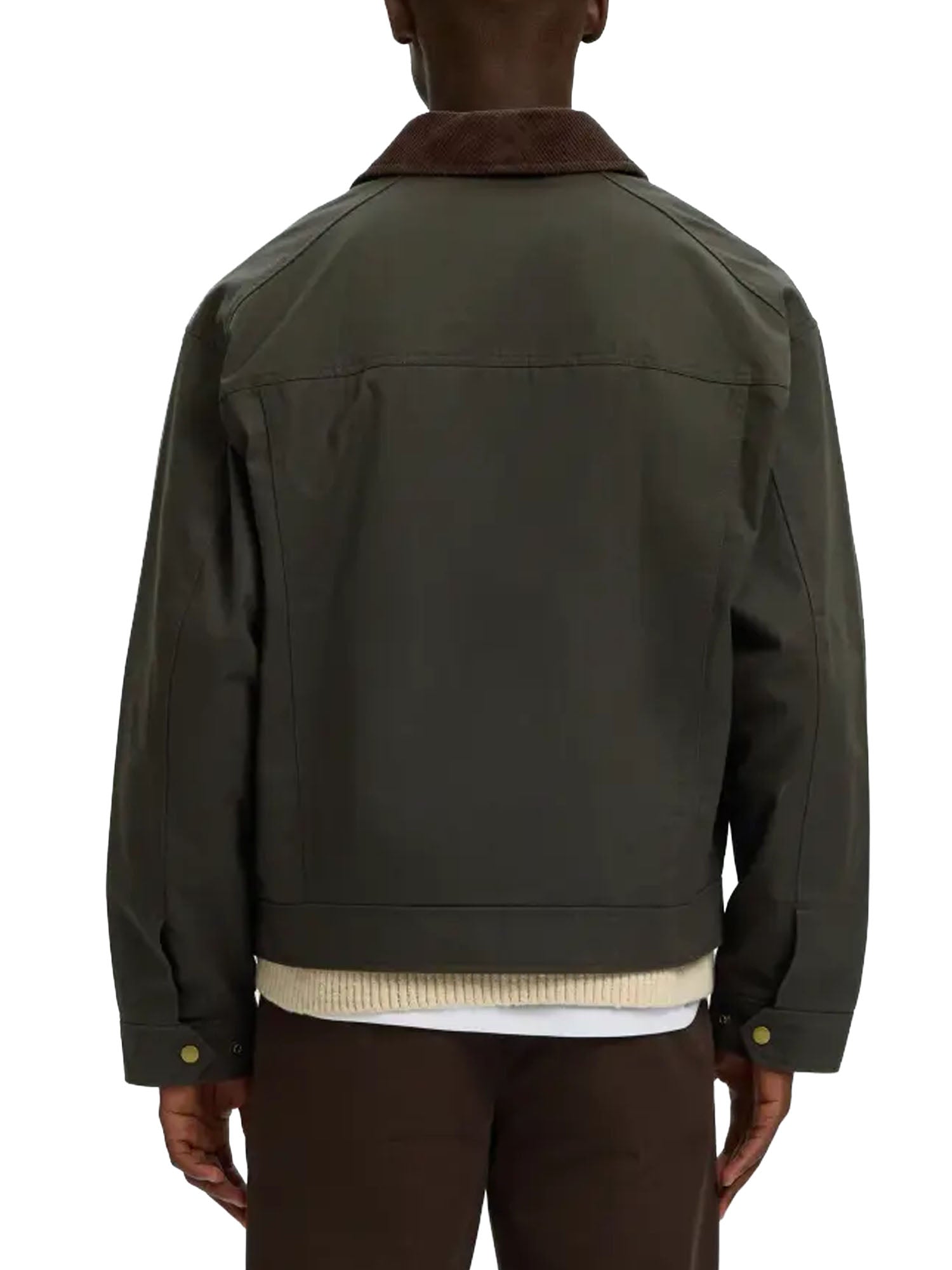Selected Montana Waxed Cotton Jacket Marrone
