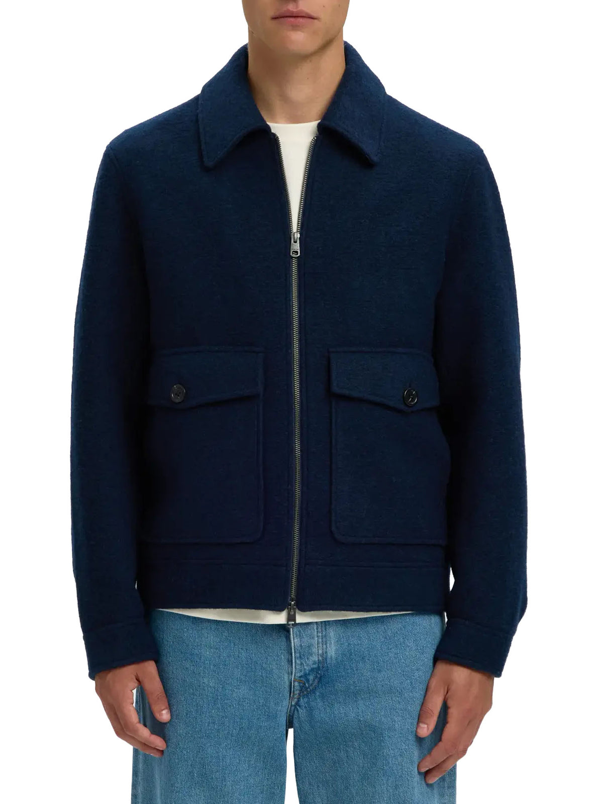 Selected SLMJakob Wool Blend Jkt Noos Blu