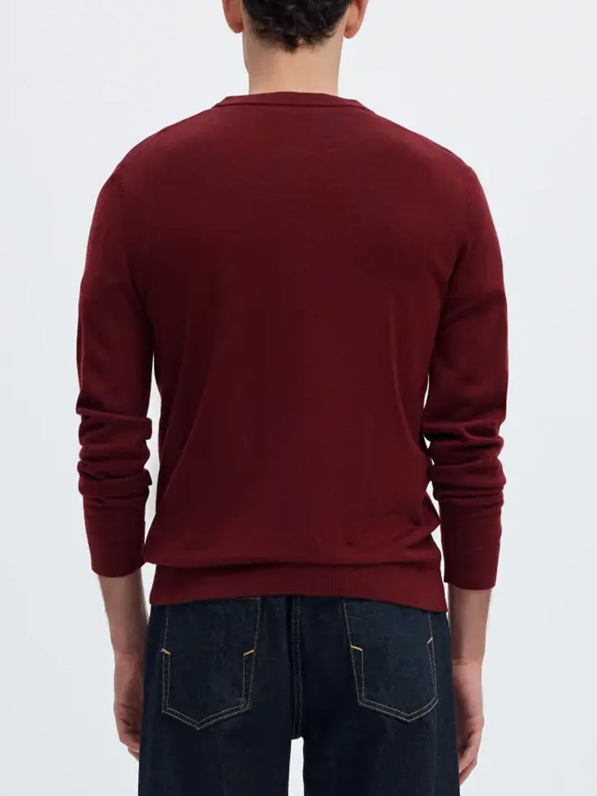 Selected Maglione SLMTRAY Merino Crew Neck Bordeaux