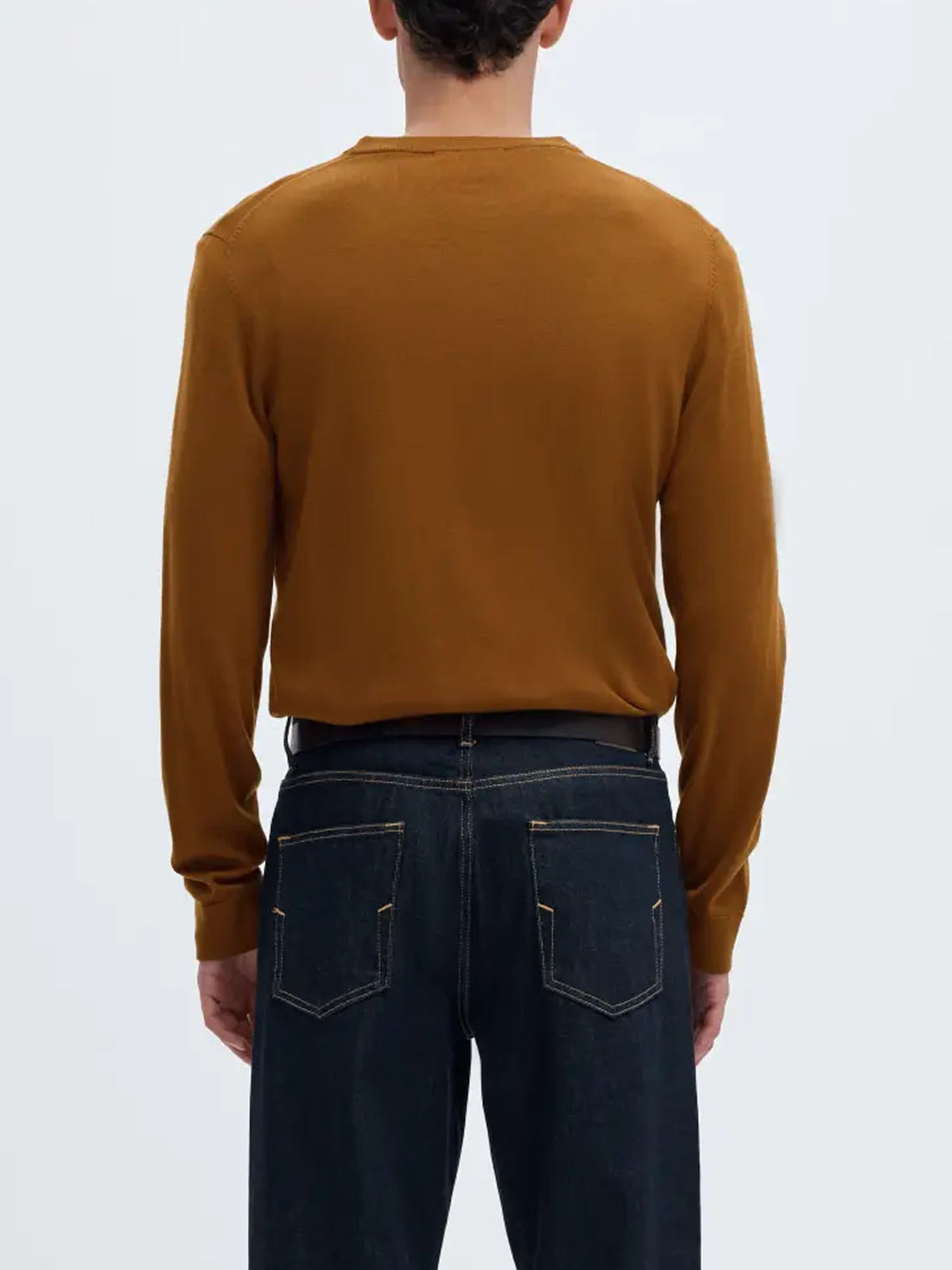 Selected Maglione SLMTRAY Merino Crew Neck Marrone