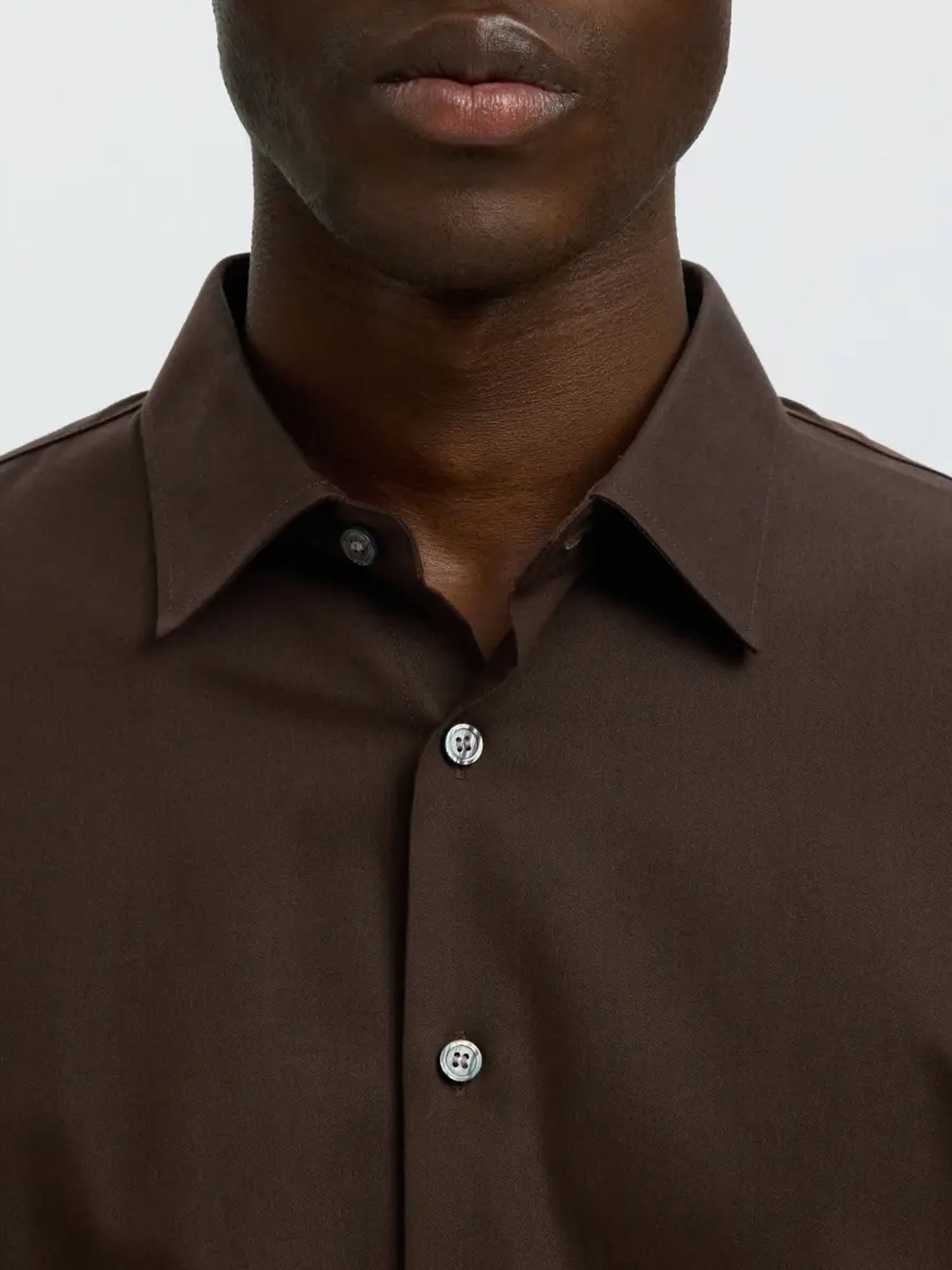 Selected Camicia SLMFILIP Performance Slim Marrone