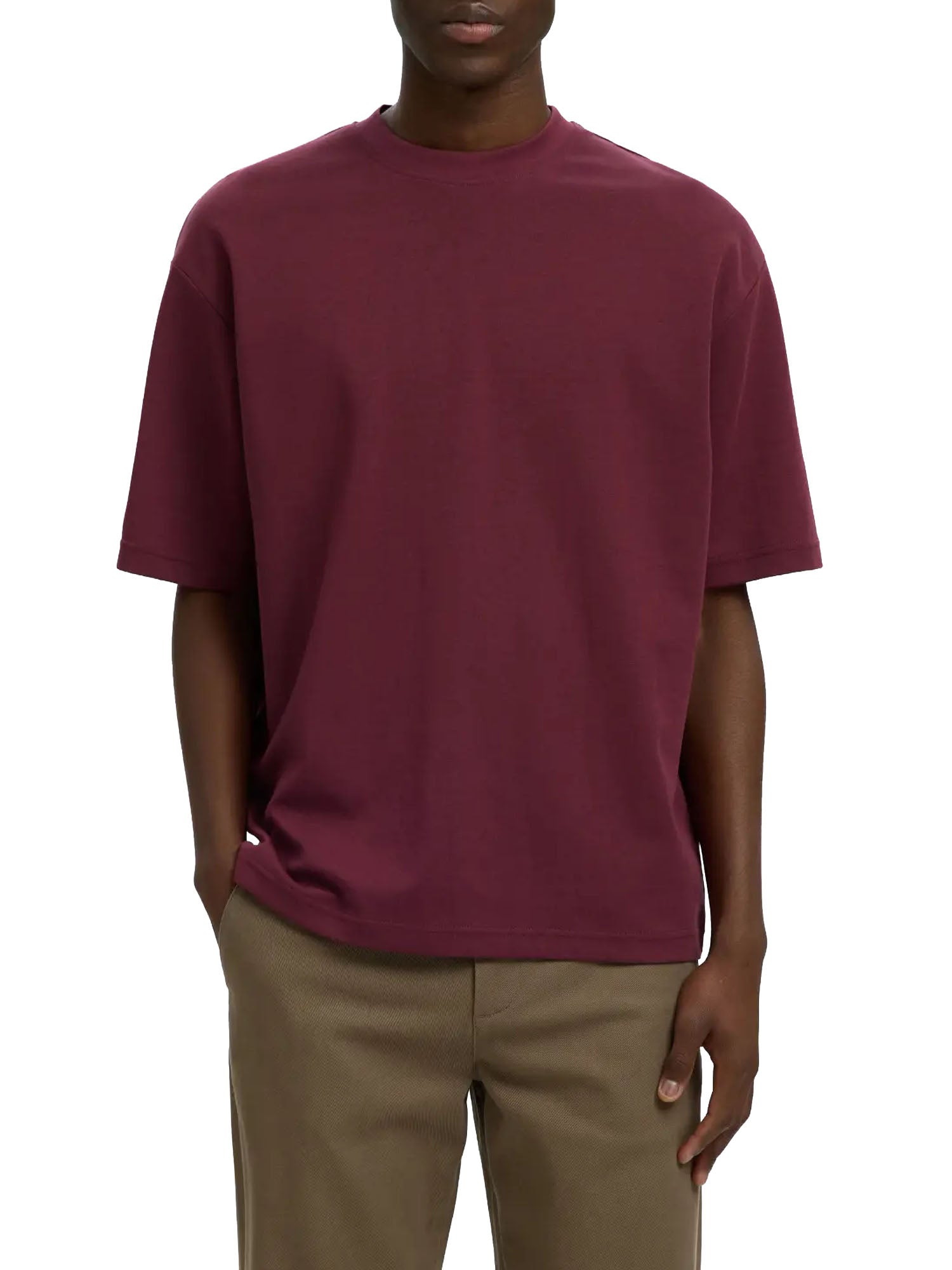 Selected T-shirt Oscar Bordeaux