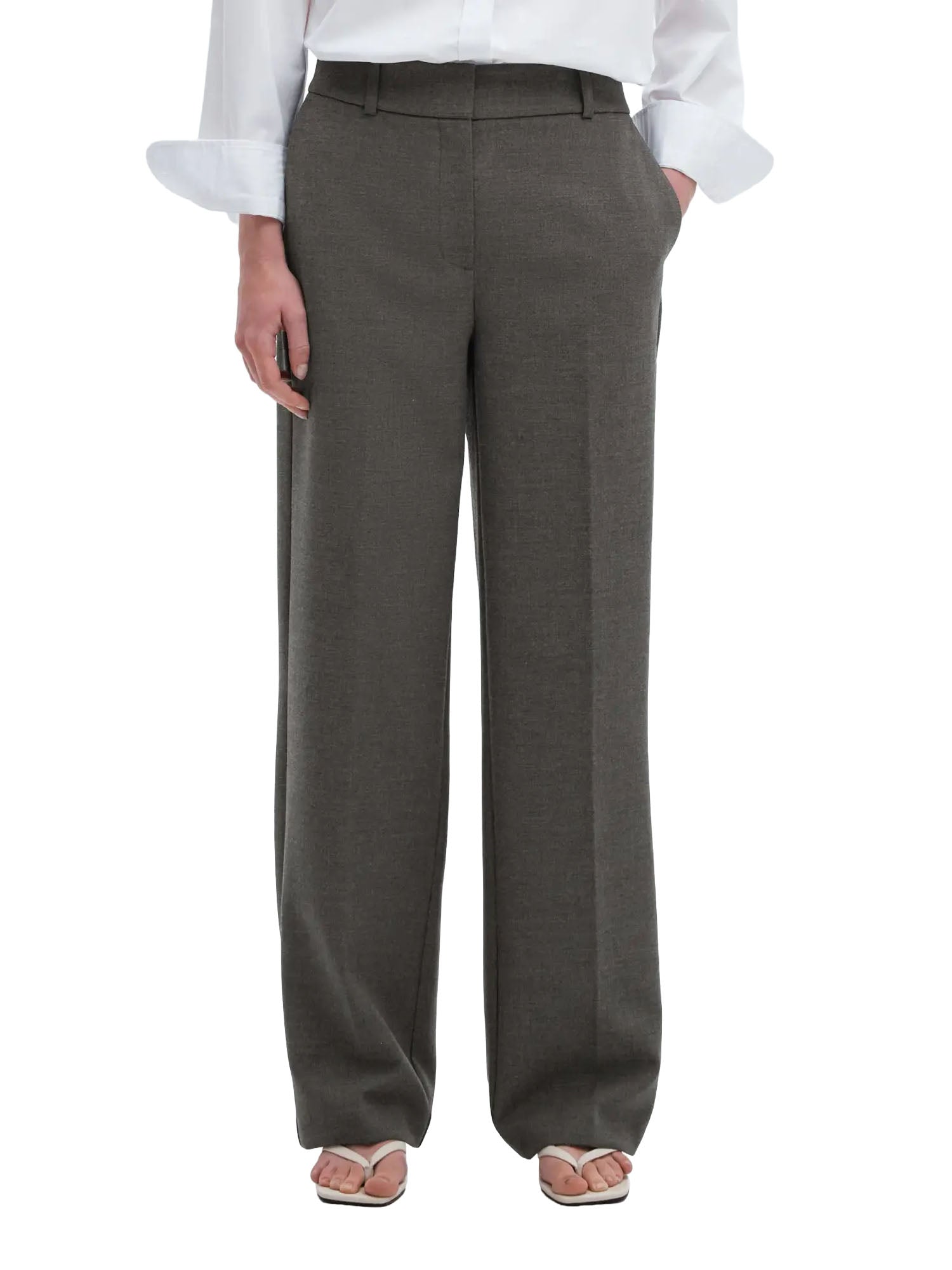 Selected SLWRita MW Wide Pant Grigio