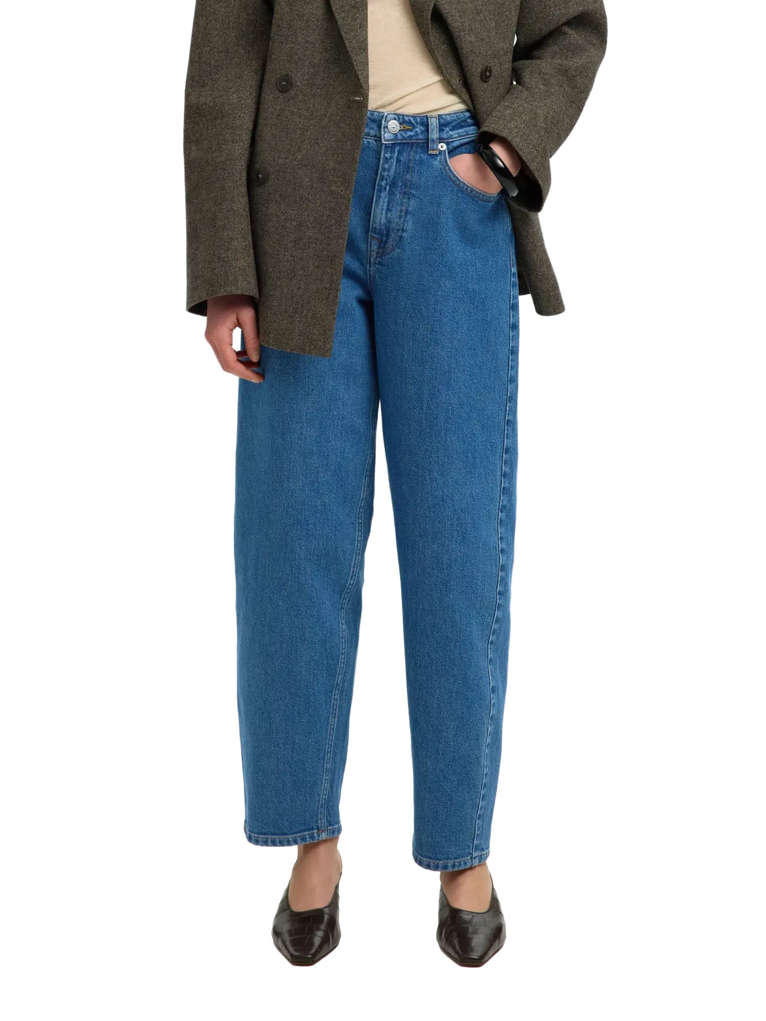 Selected SLWBarrel Bea-Kori HW Jeans Blu