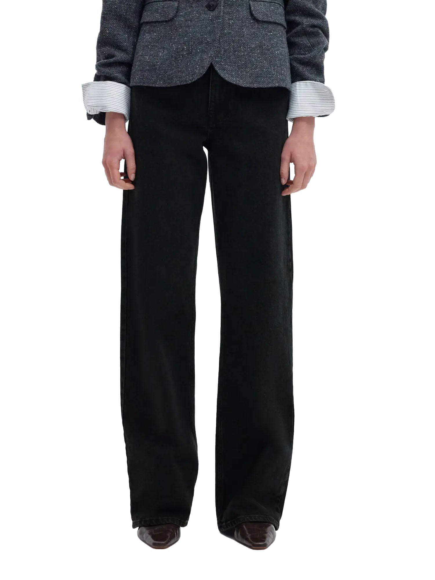 Selected SLWWide Bea-Kori HW Jeans Nero