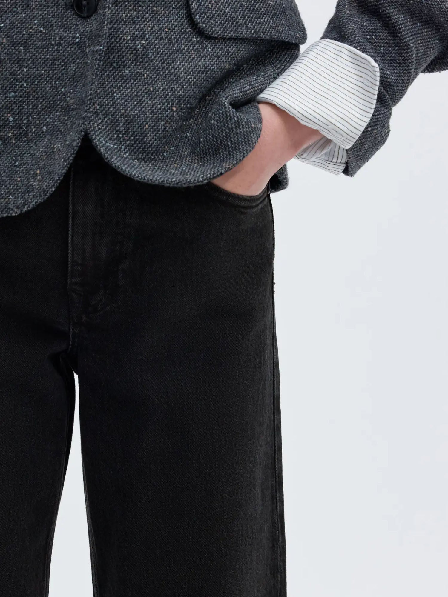 Selected SLWWide Bea-Kori HW Jeans Nero