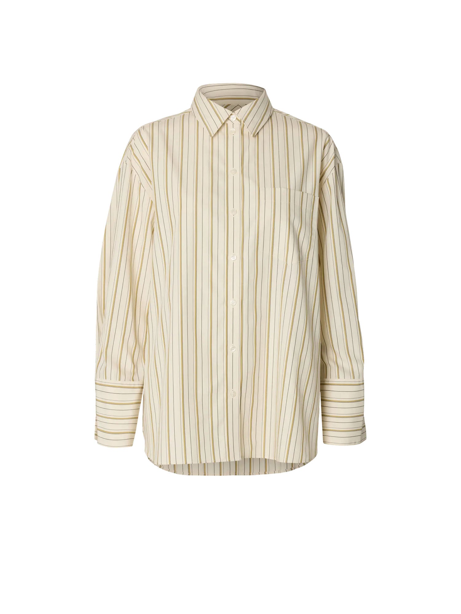 Selected SLWDannie LS Stripe Oversize Shirt Beige