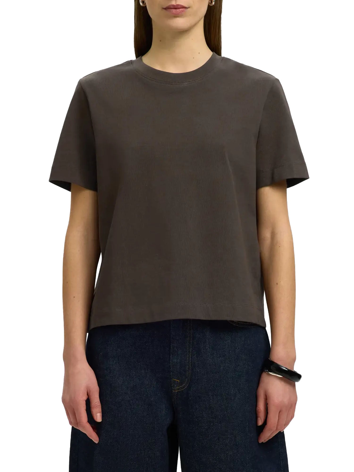 Selected Boxy Tee NOOS Marrone