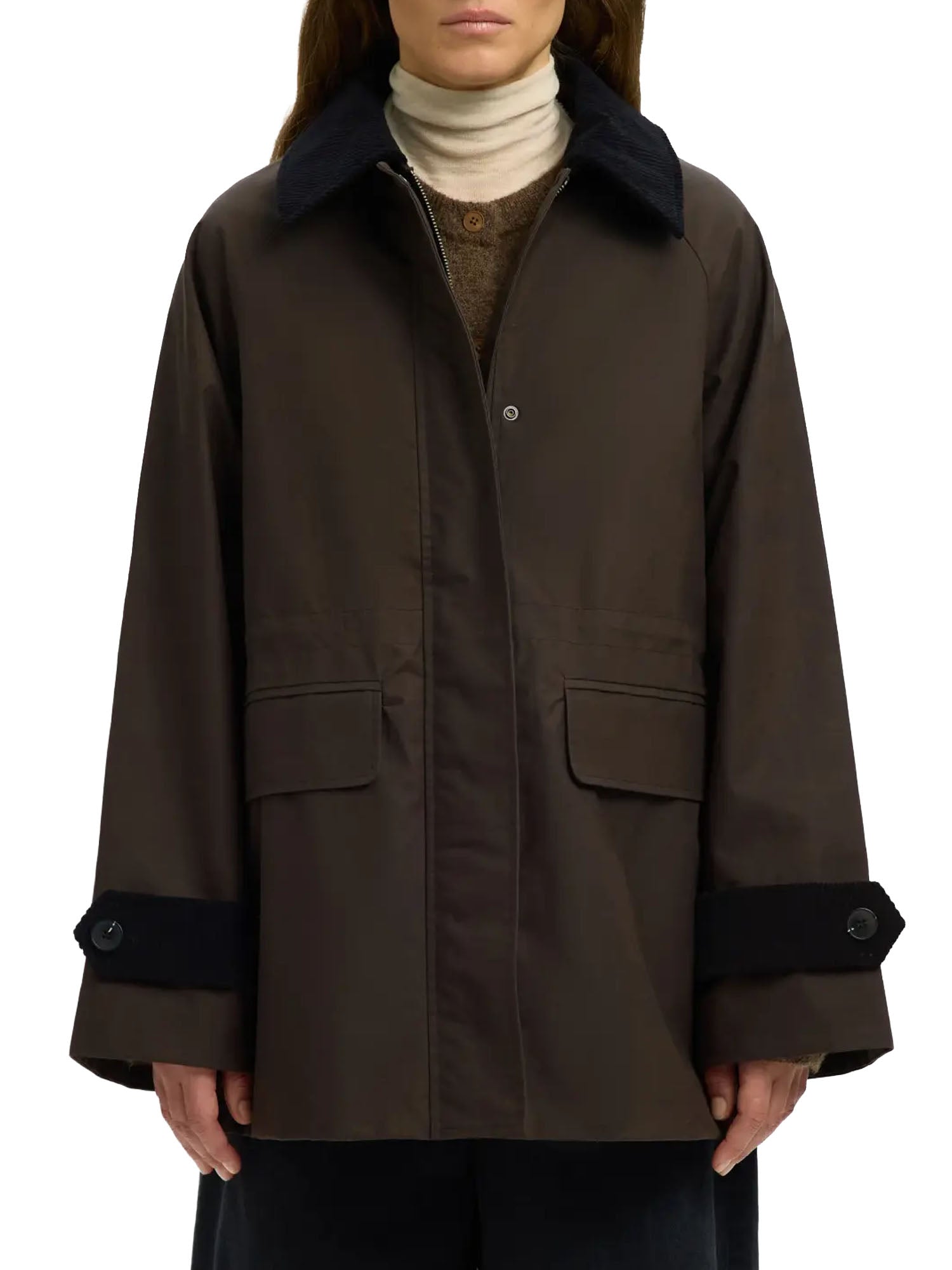 Selected Giacca SLWWILMA Waxed Marrone