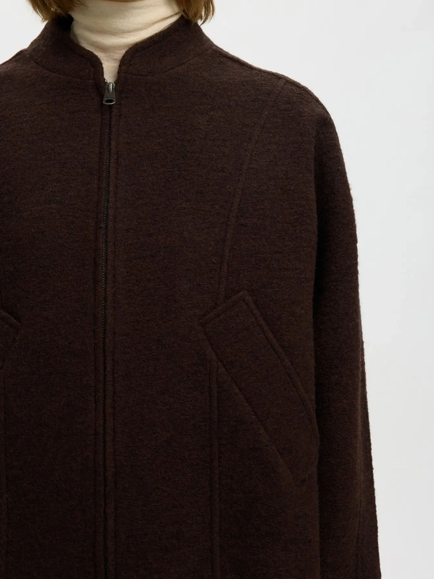 Selected Jacqueline Wool Blend Jacket Marrone