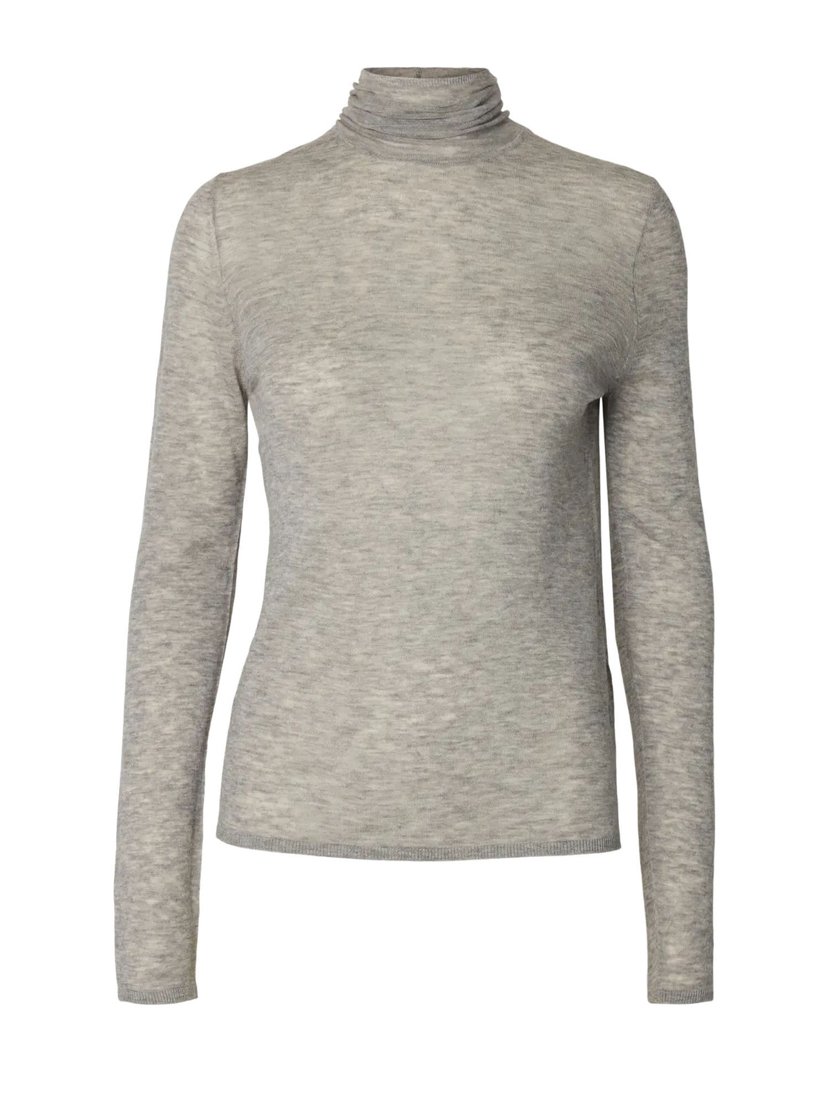 Selected SLWVendy Wool LS Knit Roll Neck Noos Grigio