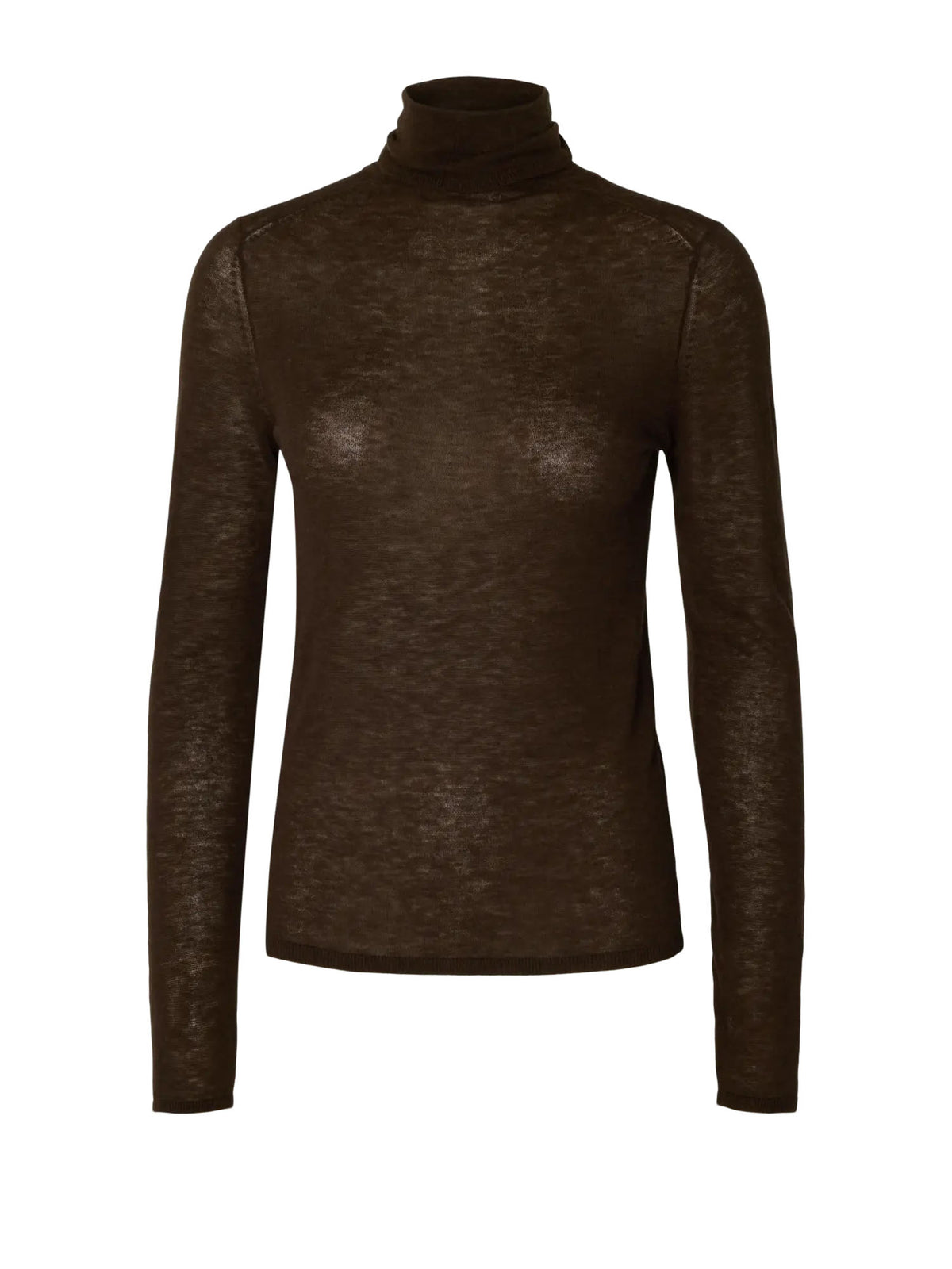 Selected SLWVendy Wool LS Knit Roll Neck Noos Marrone