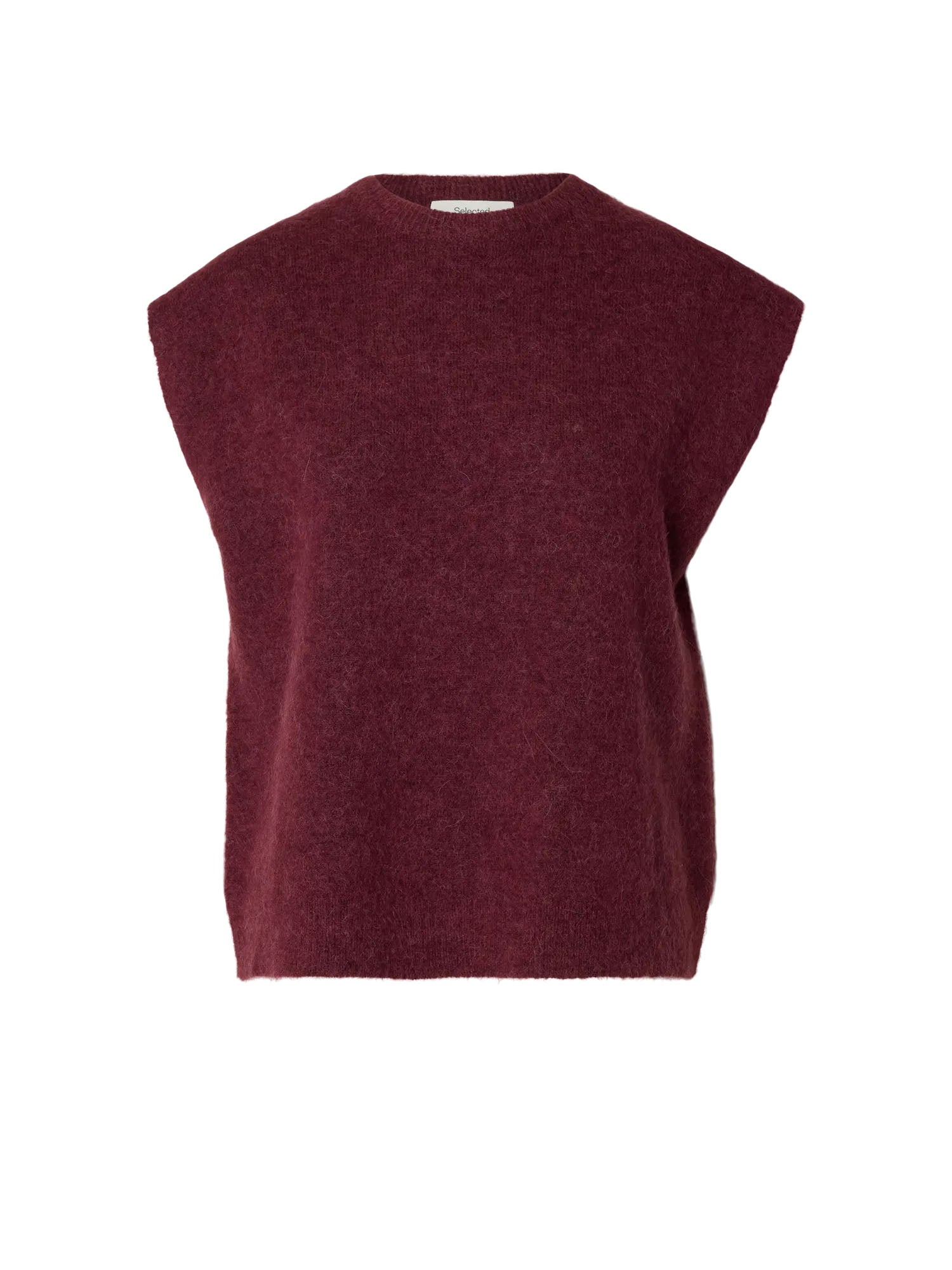Selected Knit Vest Bordeaux