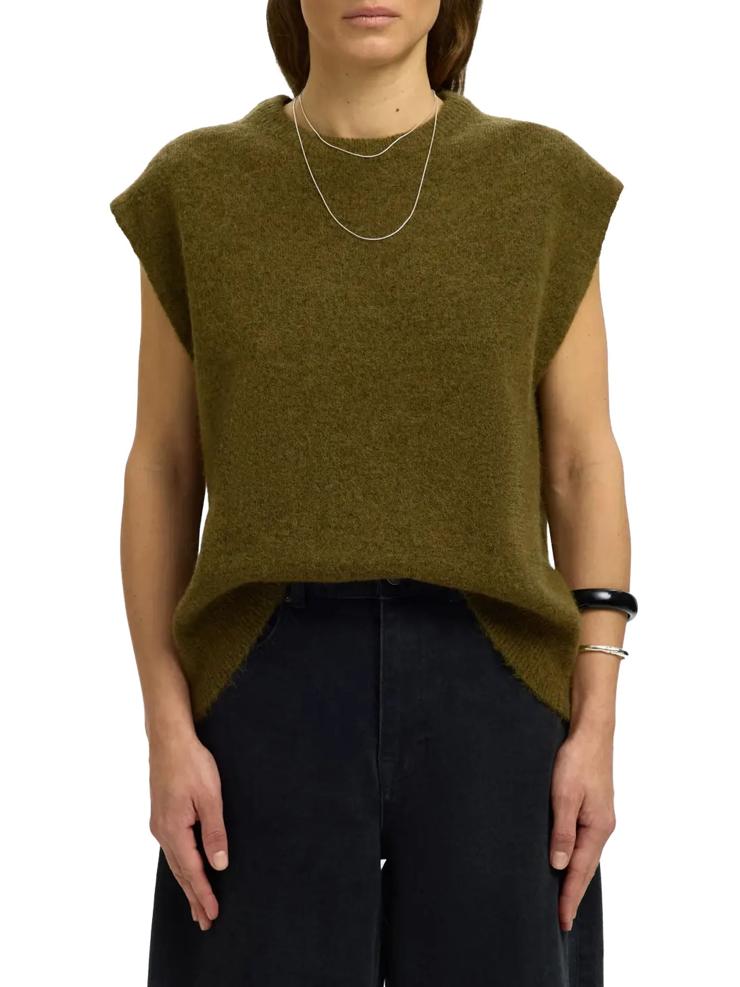 Selected Knit Vest Verde