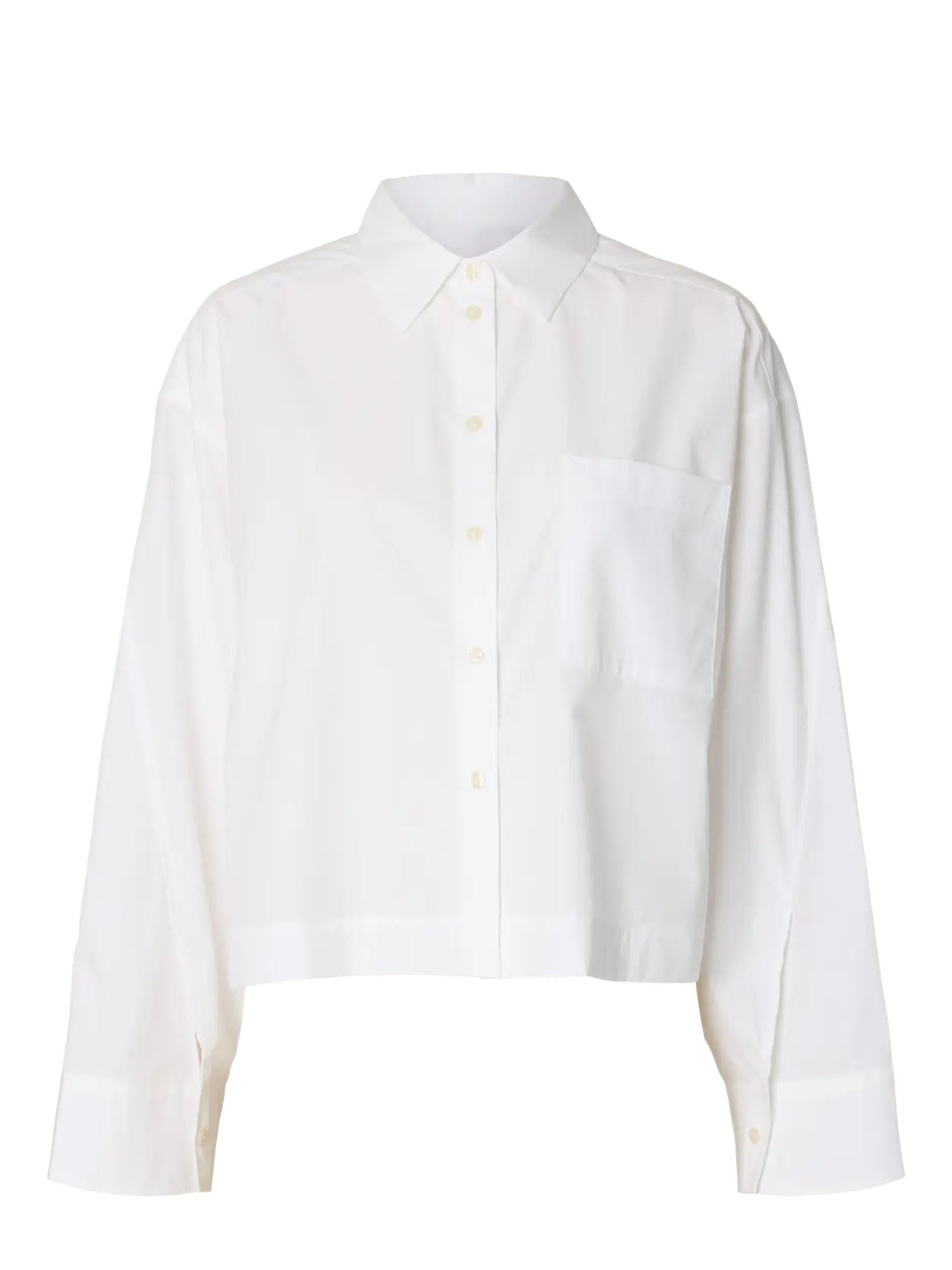 Selected Cropped Boxy Shirt Noos Bianco