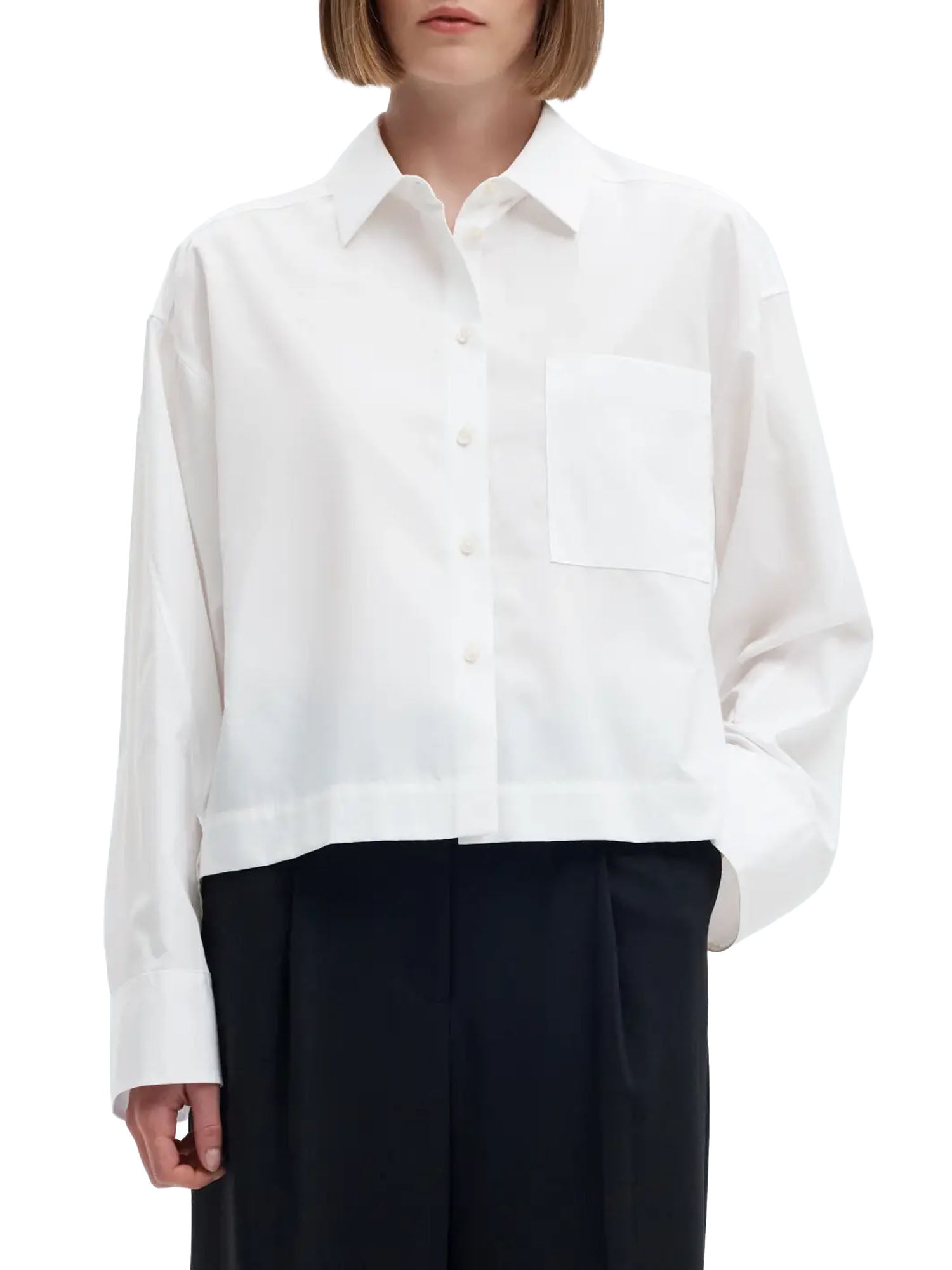 Selected Cropped Boxy Shirt Noos Bianco