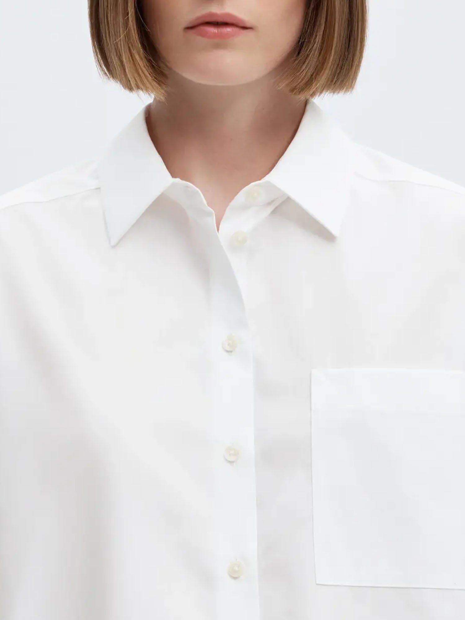 Selected Cropped Boxy Shirt Noos Bianco