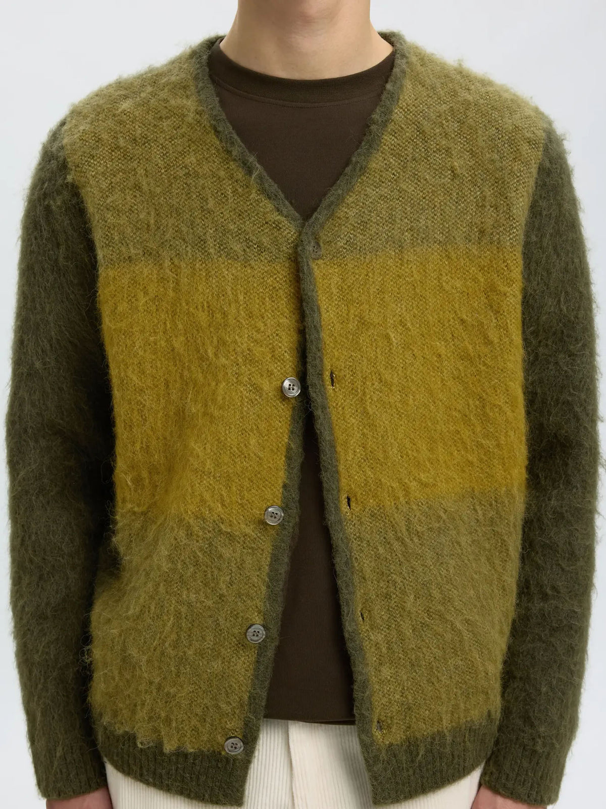 Selected SLMRai LS Knit Block Cardigan Verde