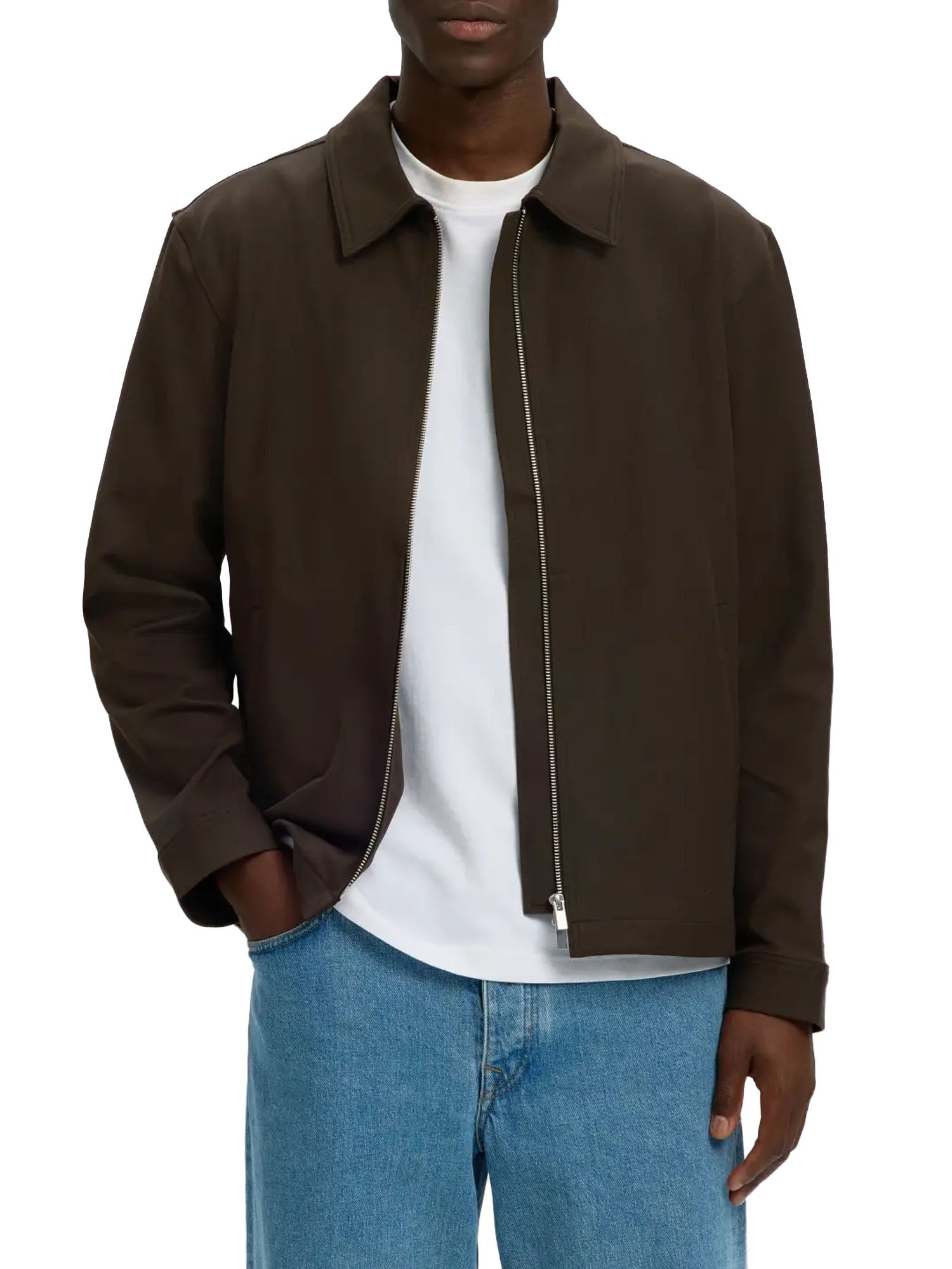 Selected Finn Zip Jacket Noos Marrone
