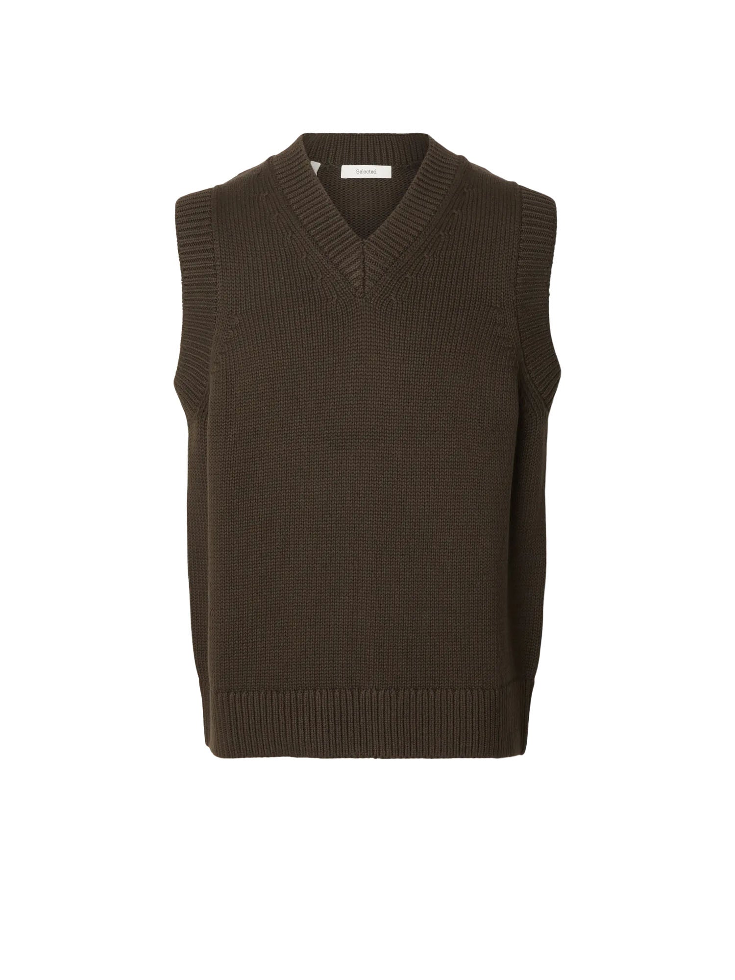 Selected Heavy Knit Vest Marrone