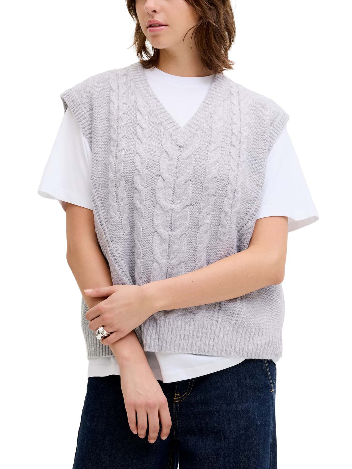 Jjxx Gilet JXJOSIE Knitted Bianco