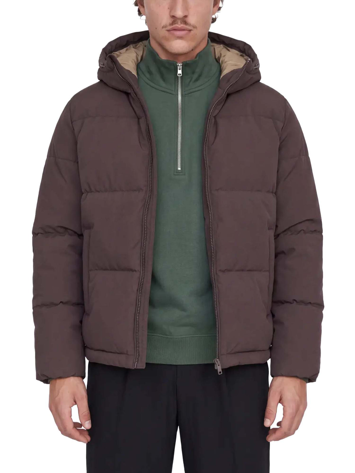 Jack & Jones Jjgalaxy Puffer Jacket Marrone