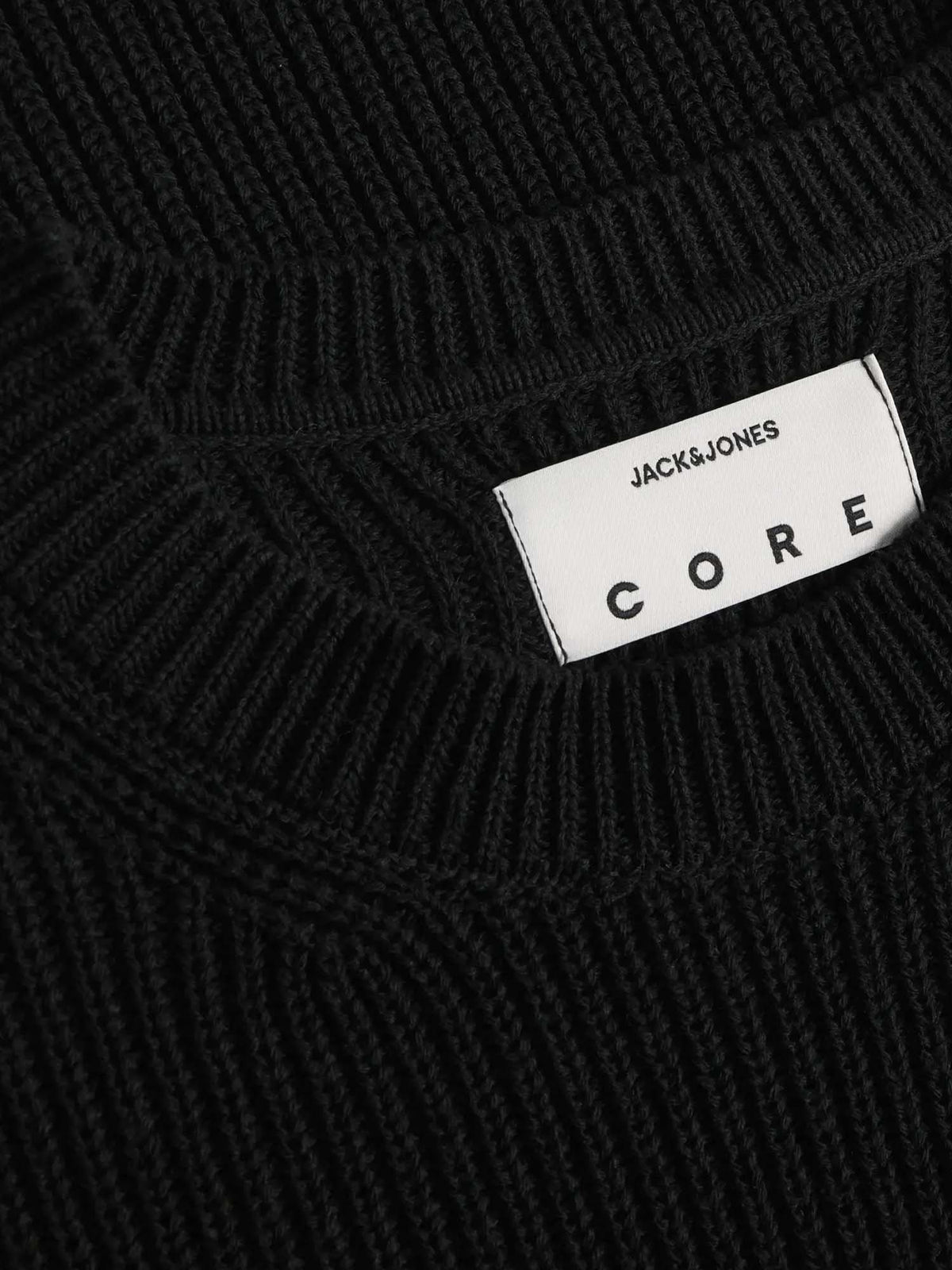 Jack & Jones Jcofusion Knit Label Crew Neck Nero