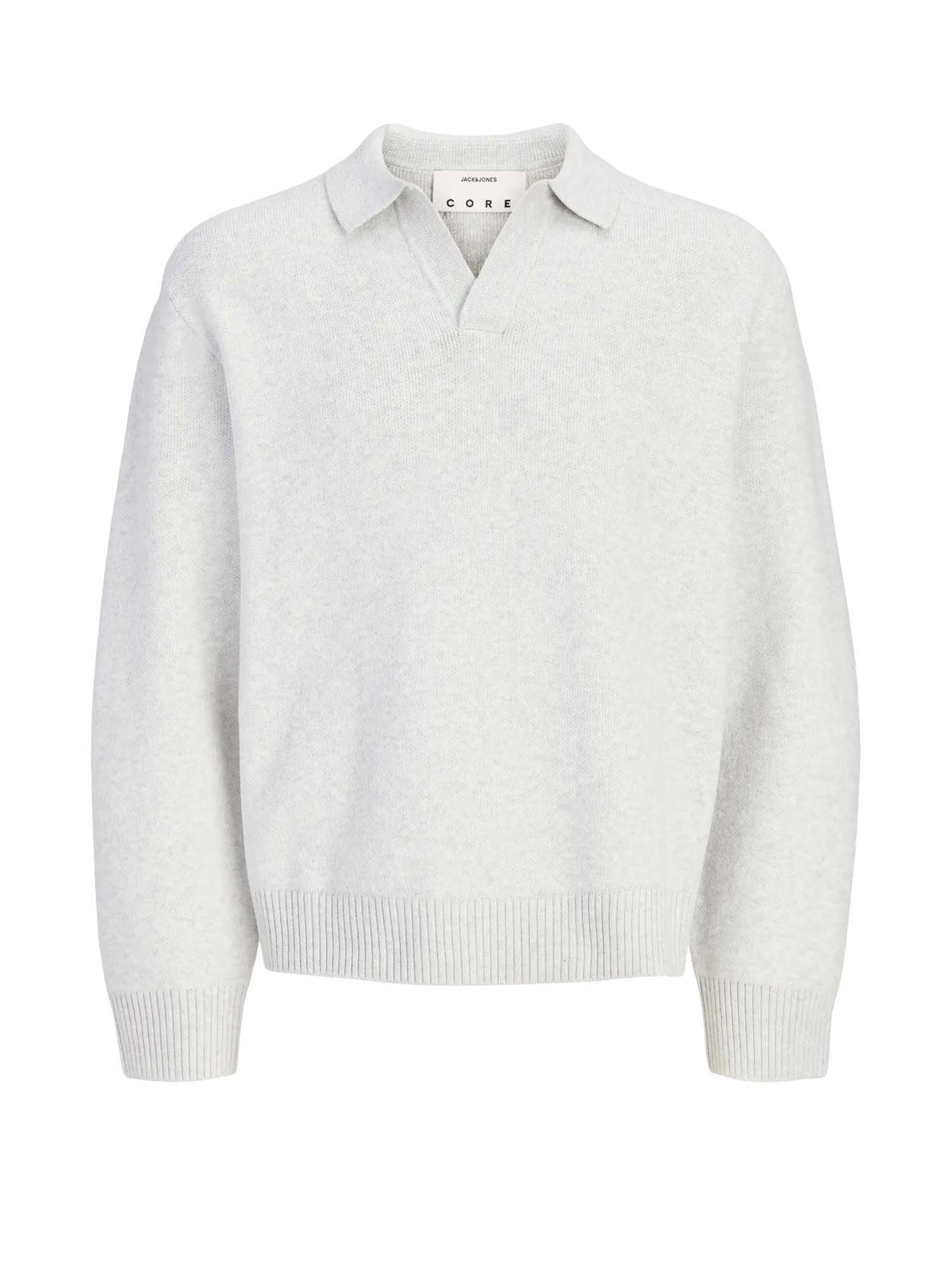 Jack & Jones Jcolegacy Knit Split Neck Polo Grigio