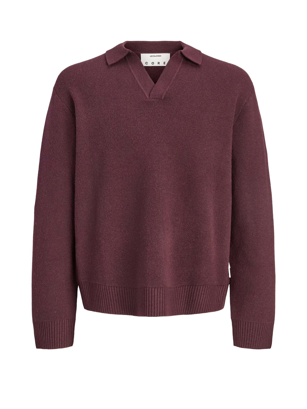 Jack & Jones Jcolegacy Knit Split Neck Polo Marrone