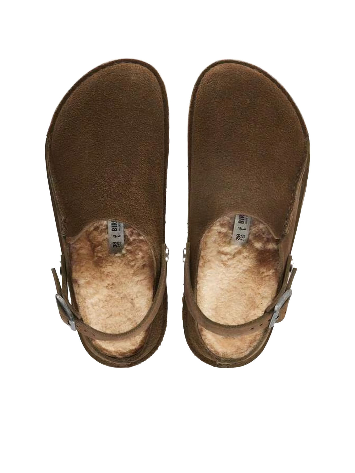 Birkenstock Lutry Premium Split Shearling (Nubuck Leather/Suede) Marrone