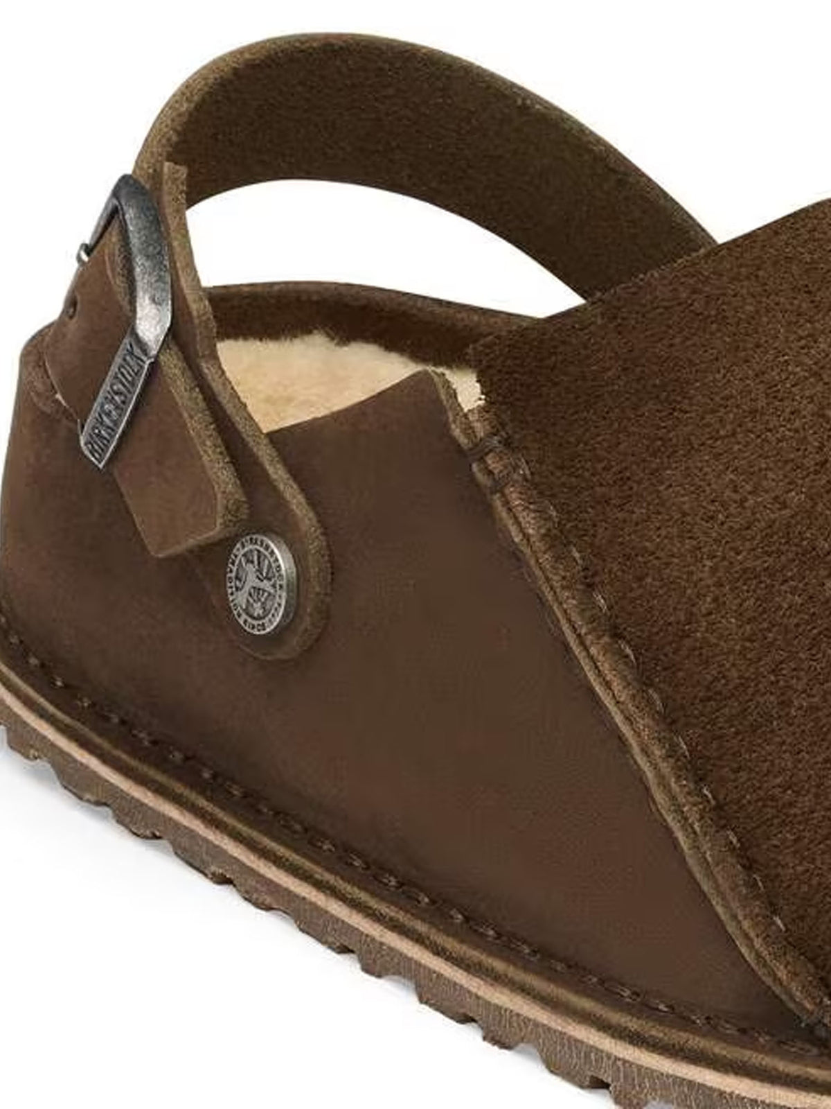 Birkenstock Lutry Premium Split Shearling (Nubuck Leather/Suede) Marrone