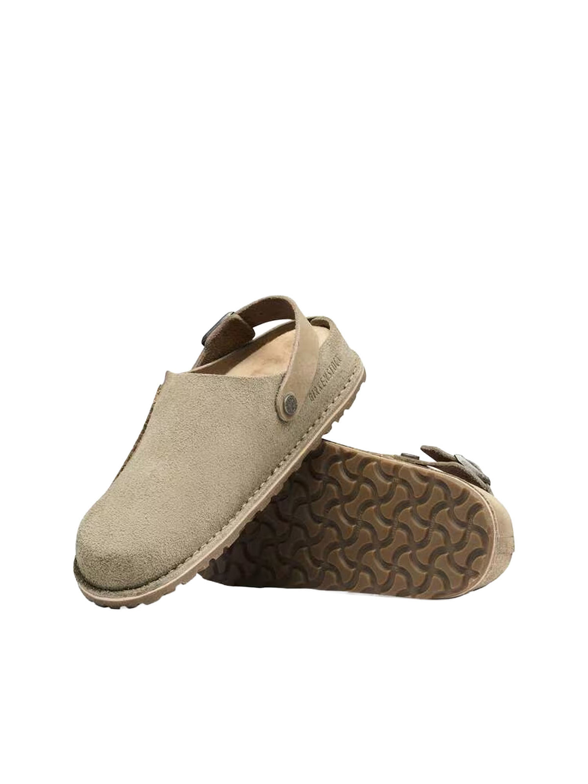 Birkenstock Lutry Premium Split Shearling (Nubuck Leather/Suede) Marrone